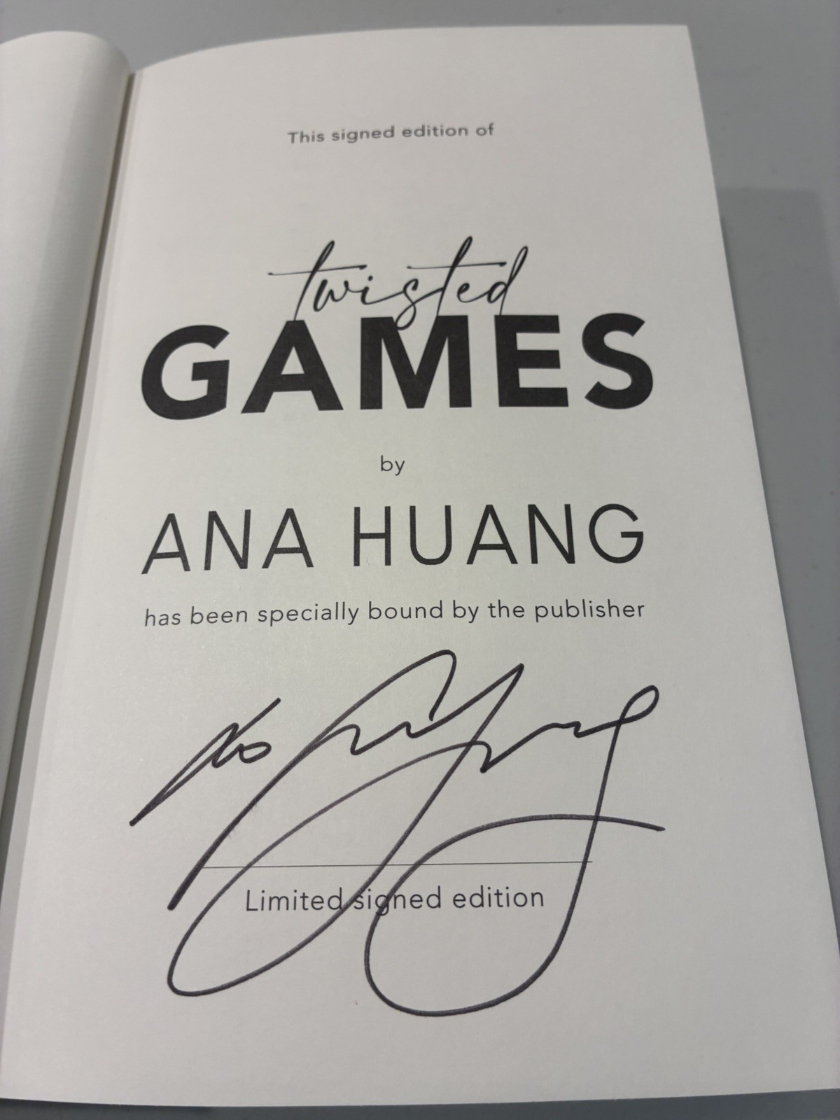 SIGNED Twisted Games Ana Huang Book 2