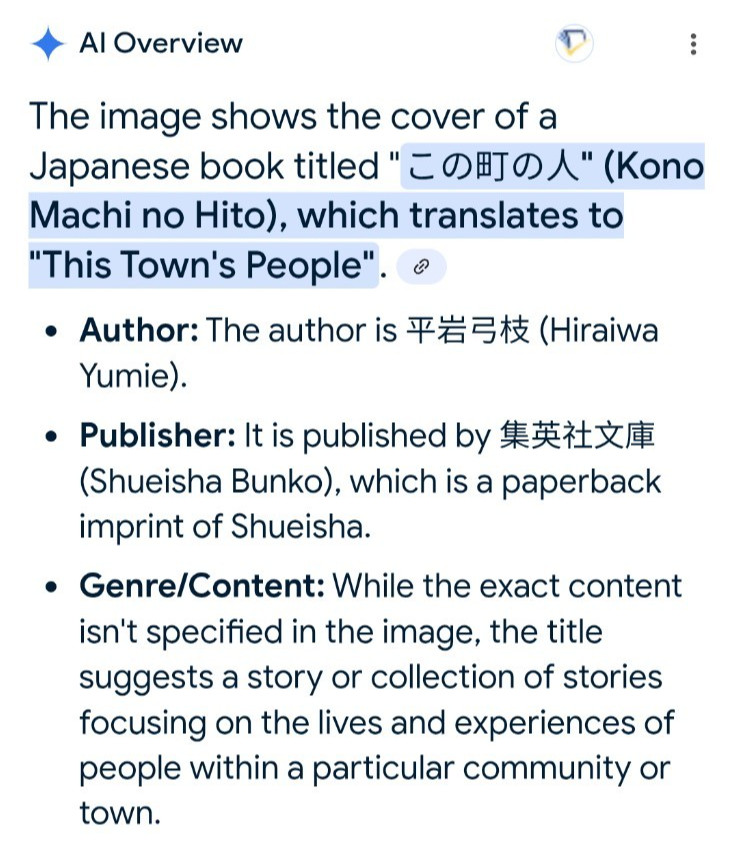 Japanese Novel: Kono Machi no Hito, Author: Hiraiwa Yumie, Publisher: Shueisha