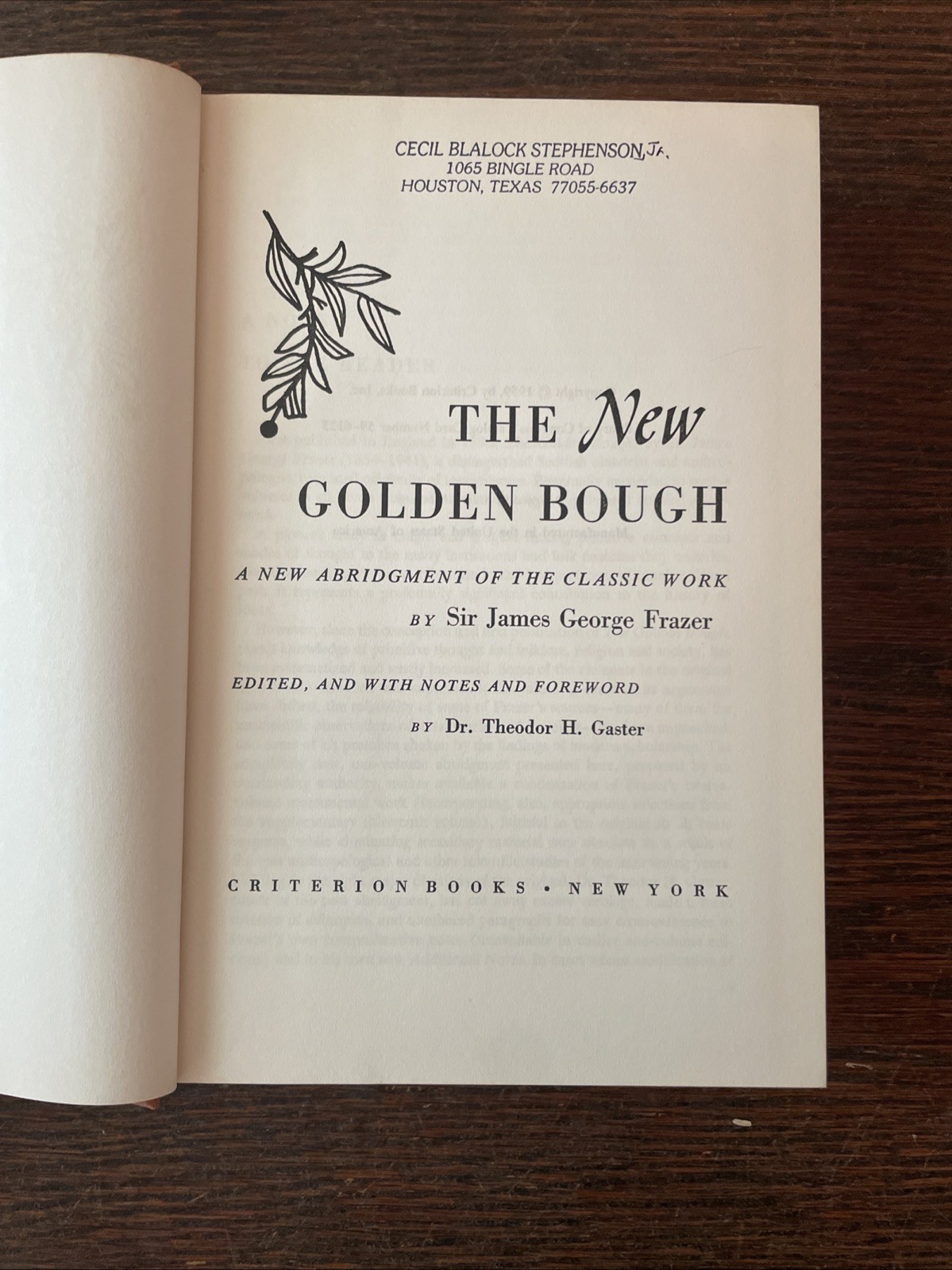 The New Golden Bough Frazer Gaster Vintage HCDJ Mythology Folklore Occult