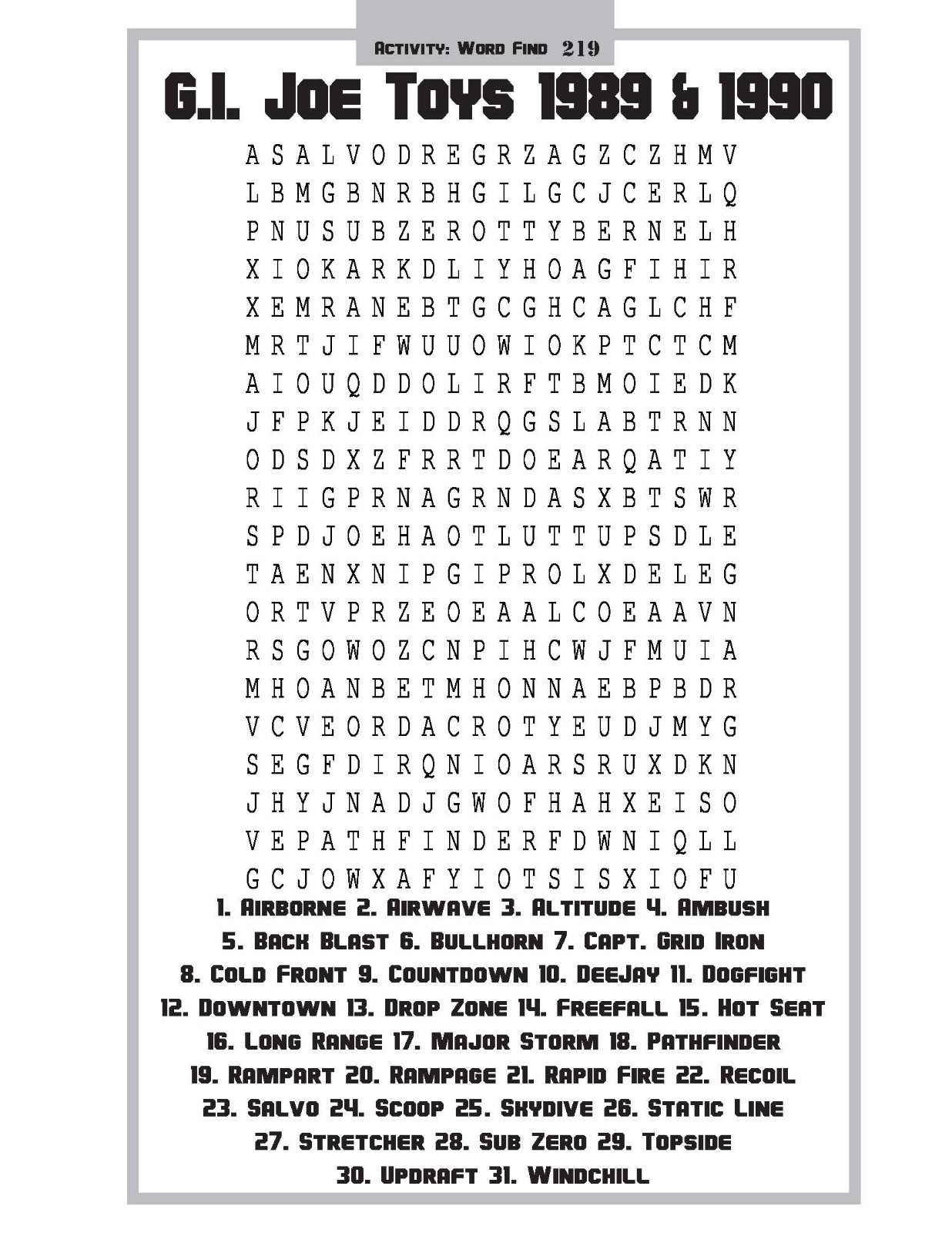 G.I. Joe ARAH Trivia & Activity After Action Report Over 2,000 Q&A in 260 pages