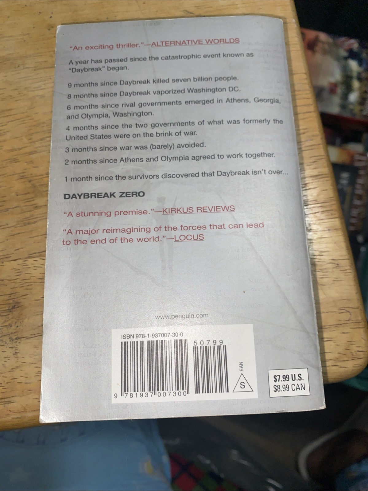 Pre-owned Paperback “DAYBREAK ZERO” By JOHN BARNES 418 Pages