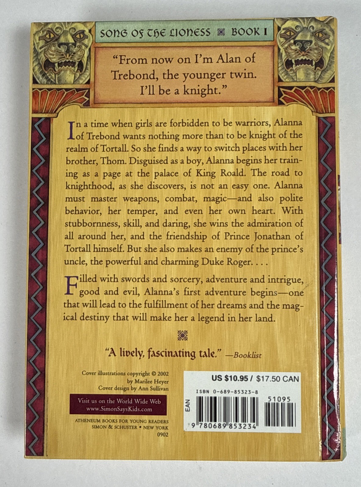 Song of The Lioness: Alanna, The First Adventure Tamora Pierce HC 1st Printing