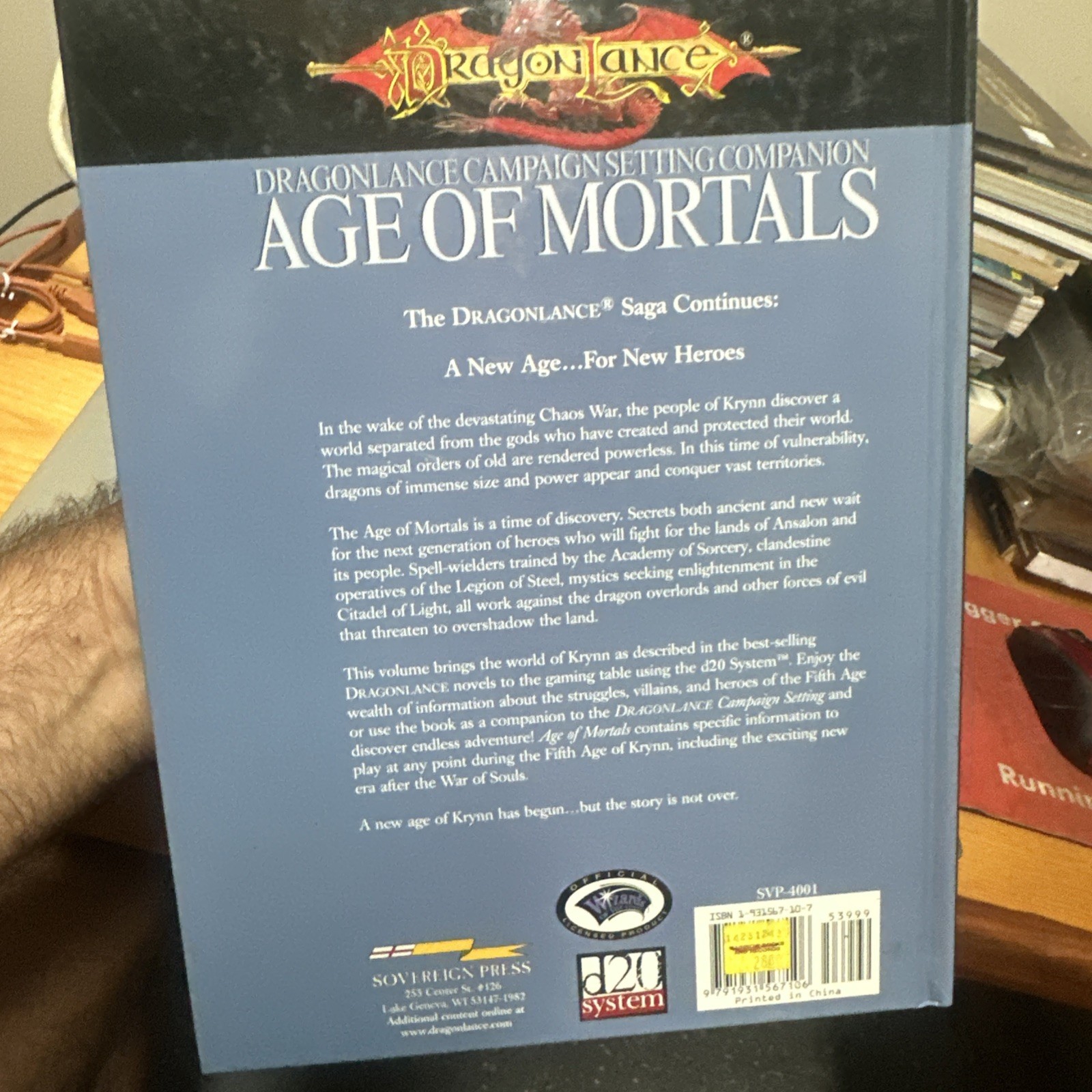 DRAGONLANCE AGE OF MORTALS Dungeons and Dragons D20 HC SVP-4001. D&D 3.5 2003
