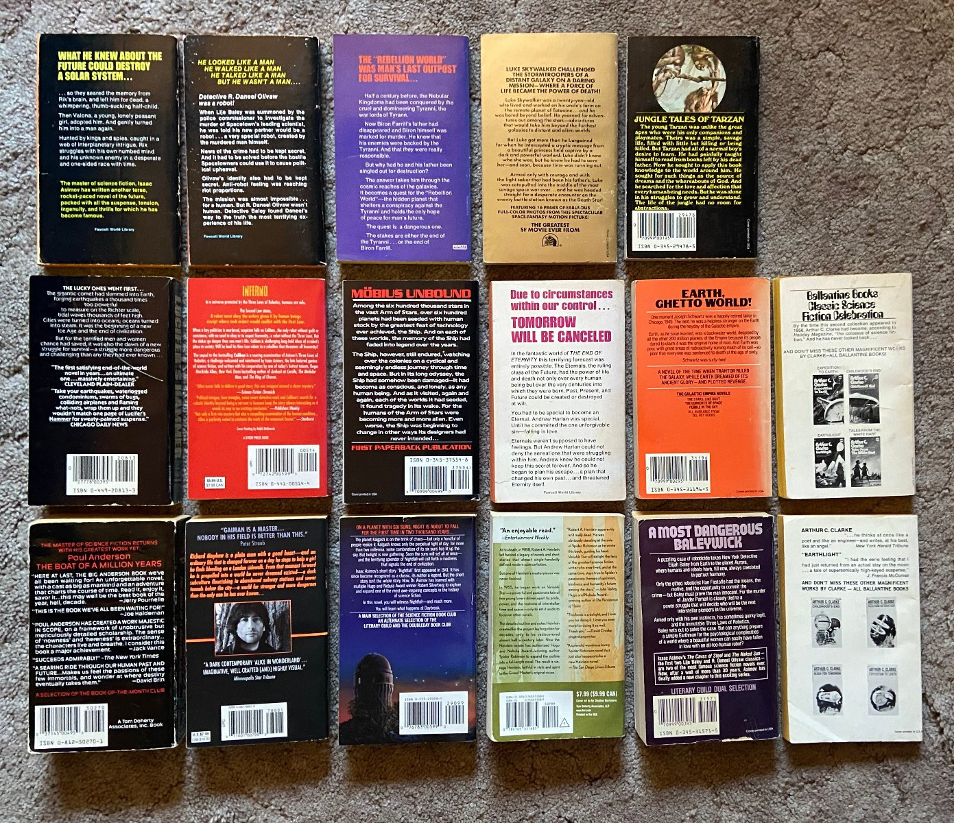 Lot 17 Sci Fi PB Books ISAAC ASIMOV Arthur Clarke ROBERT HEINLEIN Poul Anderson