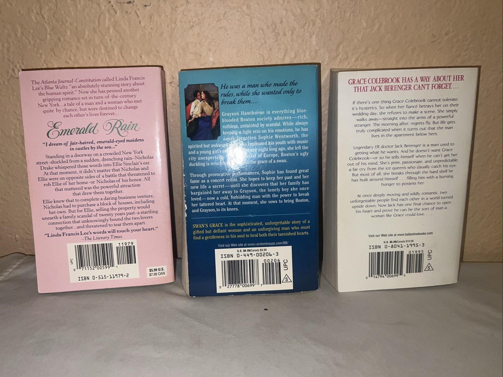 Lot of 3 VTG Linda Francis Lee Books- Swans Grace, The Ways Of Grace, Etc SIGNED