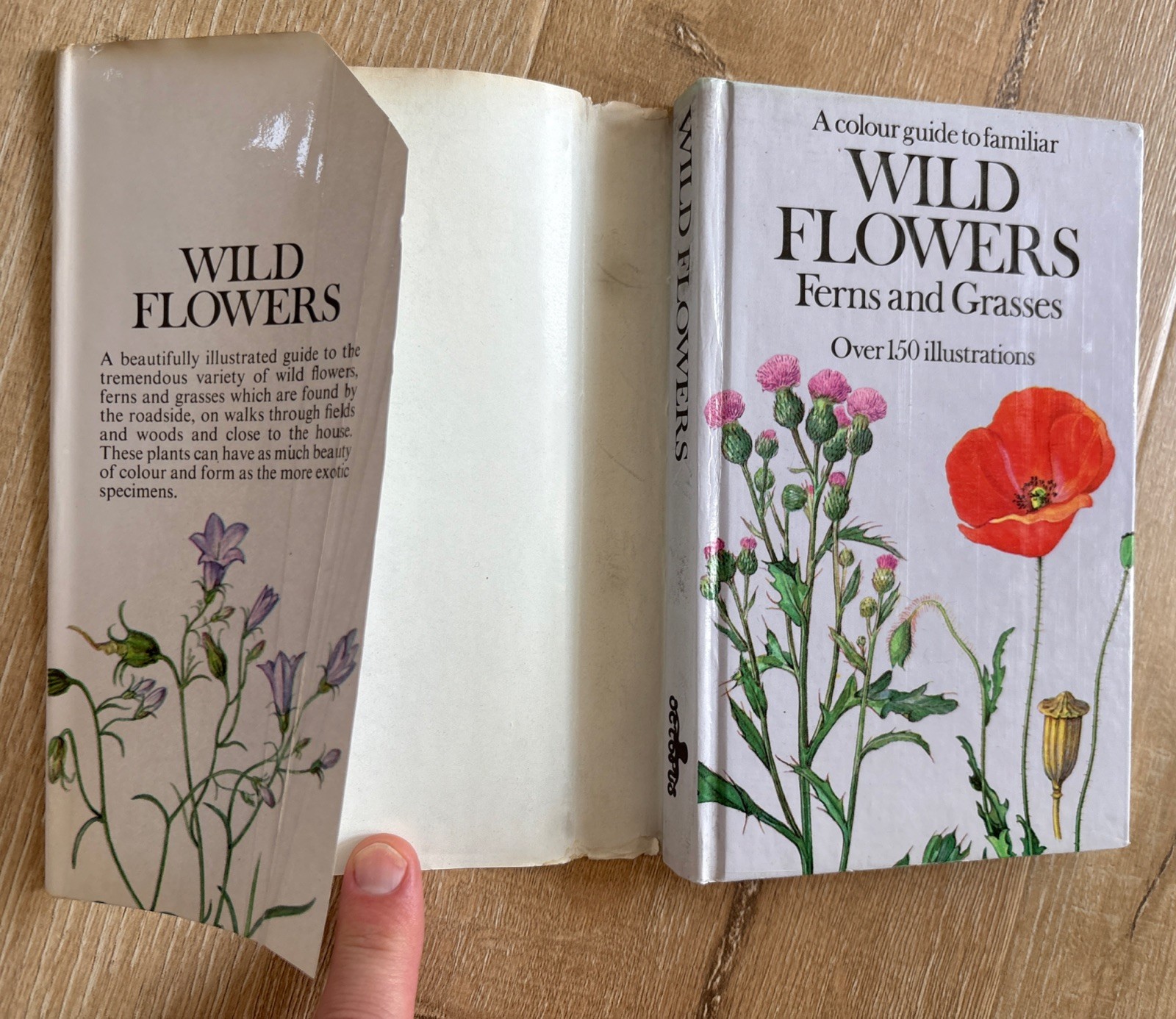 WILD FLOWERS FERNS AND GRASSES Bohumil Slavik 1975 HCDJ Octopus Czech Guide Vtg