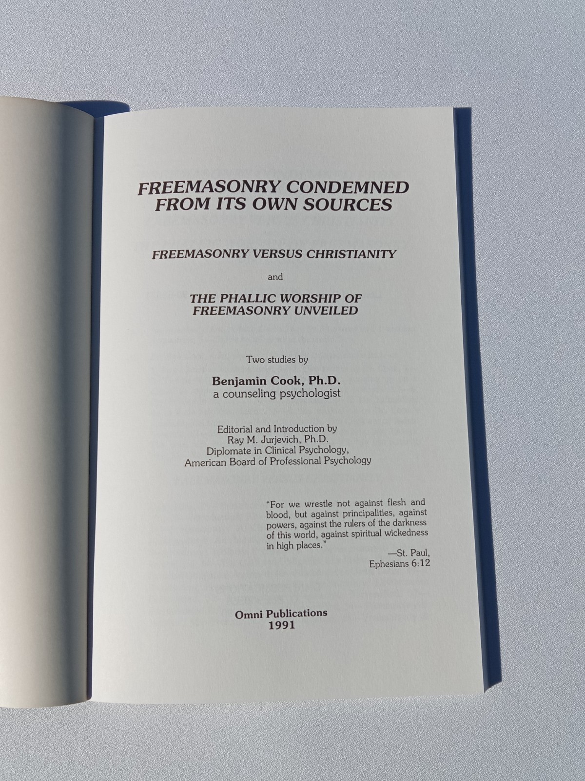 Freemasonry Condemned from Its Own Sources by Benjamin Cook