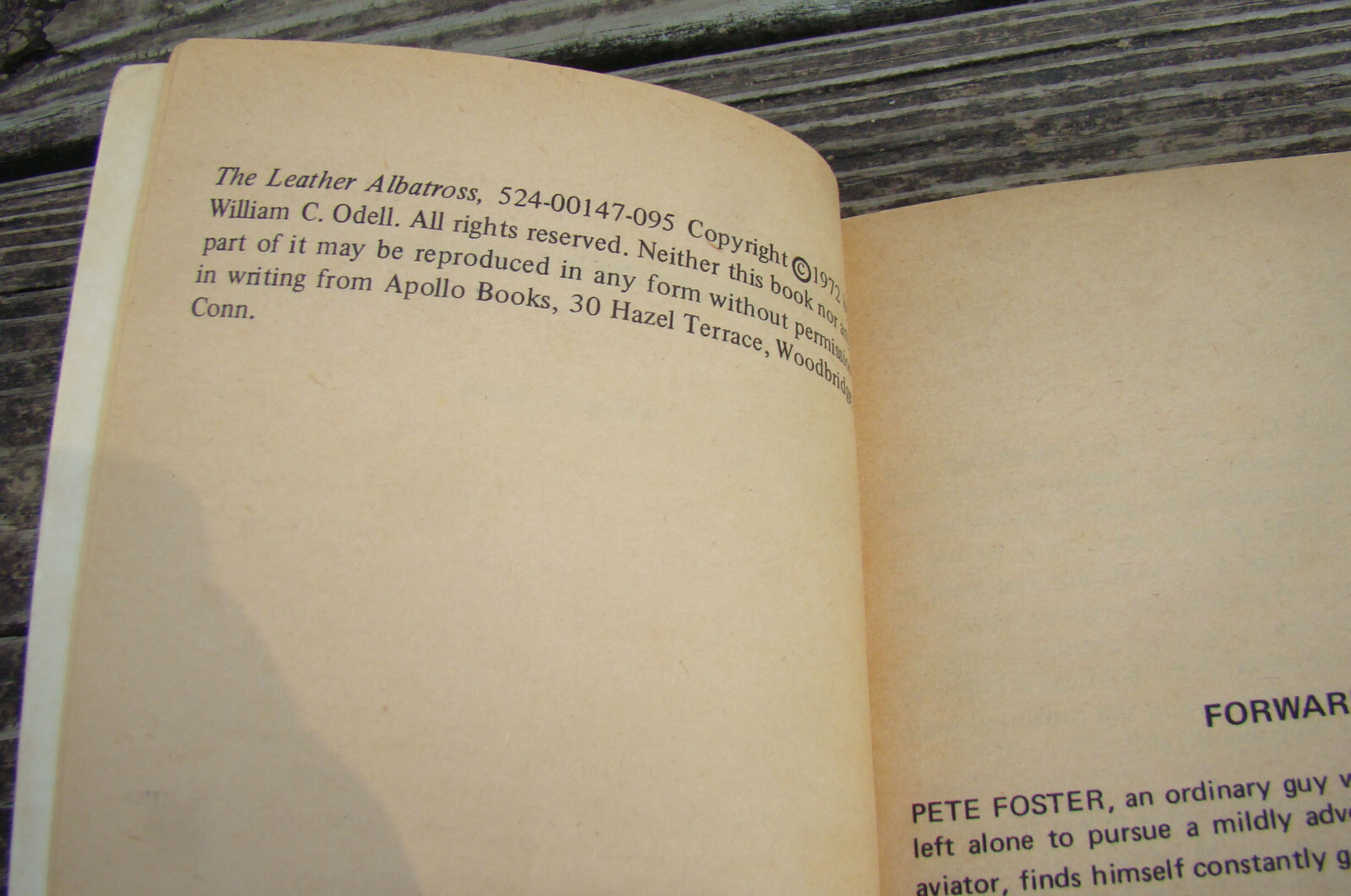 William C Odell THE LEATHER ALBATROSS, 1972 Paperback Apollo Books