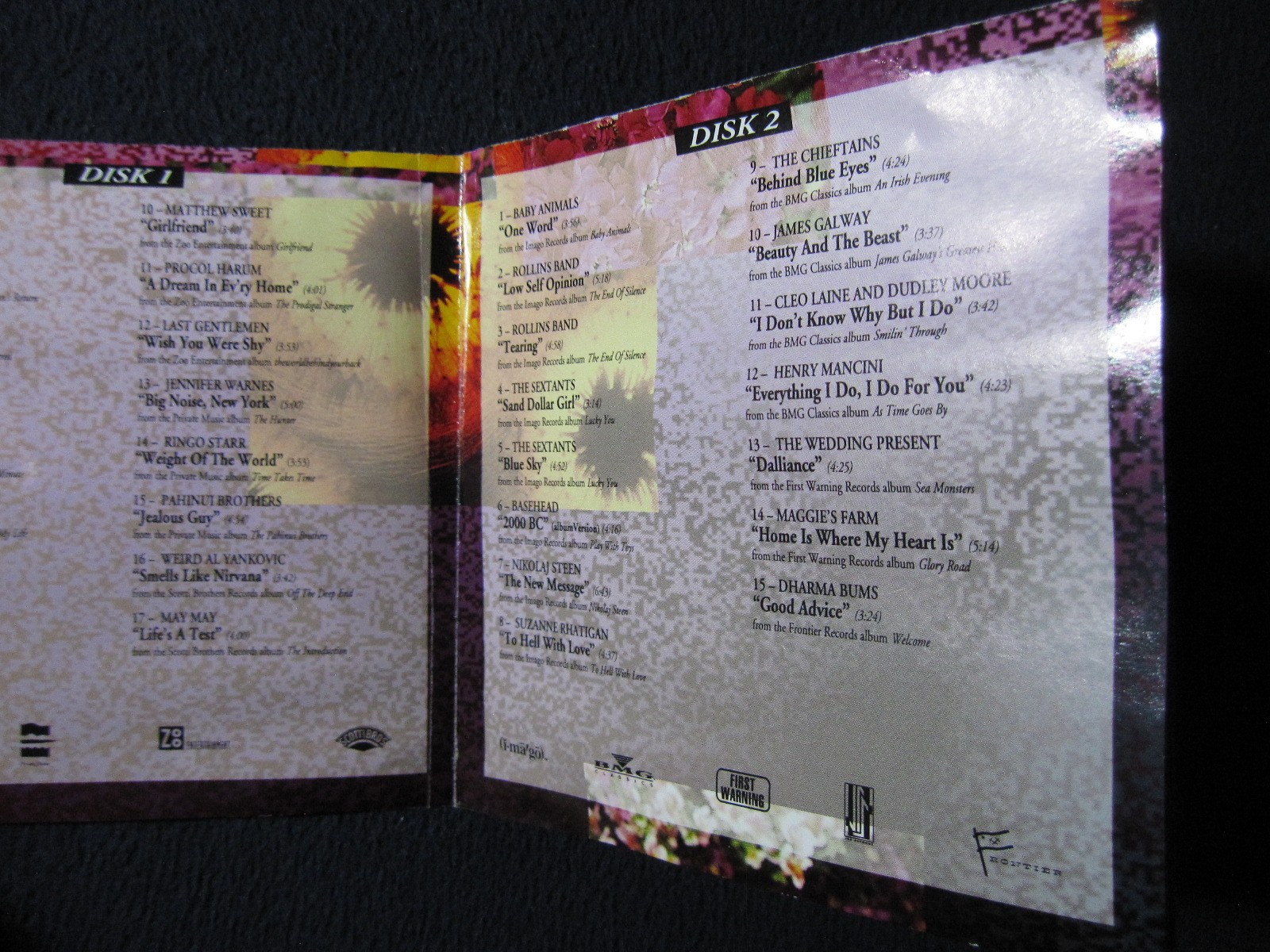 1992 The BMG Collection Volume 1 CD Insert Only for 3 Disc Set NO CD