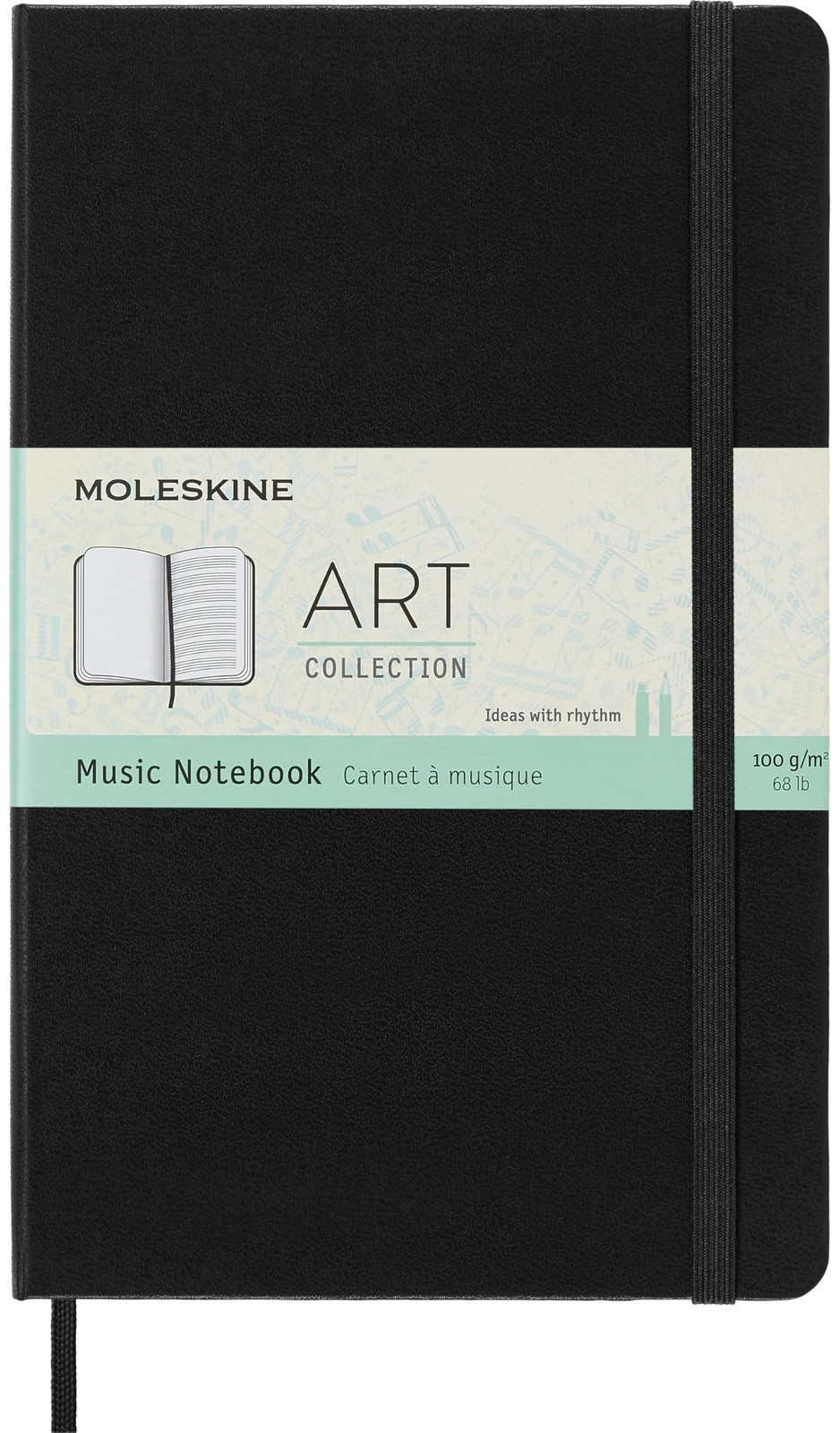 Moleskine Art Music Notebook, Hard Cover, Large 5 x 8.25 Pentagram, Black,