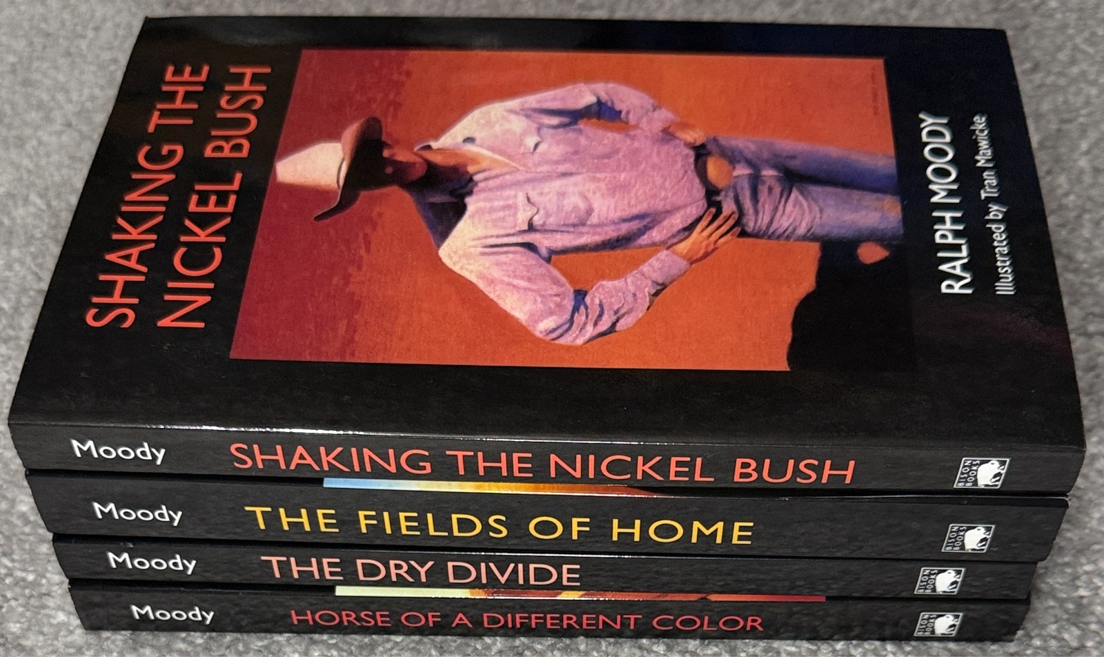 Ralph Moody Lot of 4 Paperback Books Dry Divide Fields Of Home Horse Nickel Bush
