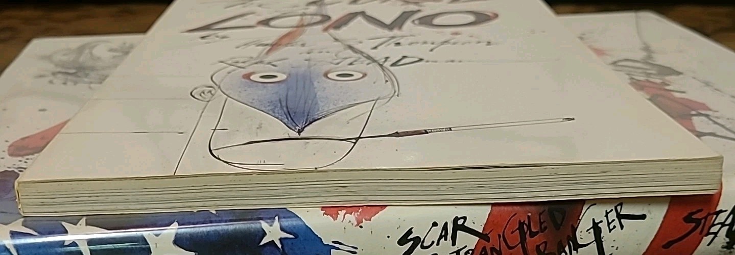 SIGNED Ralph Steadman THE CURSE OF LONO Hunter Thompson True 1st Bantam PB Book