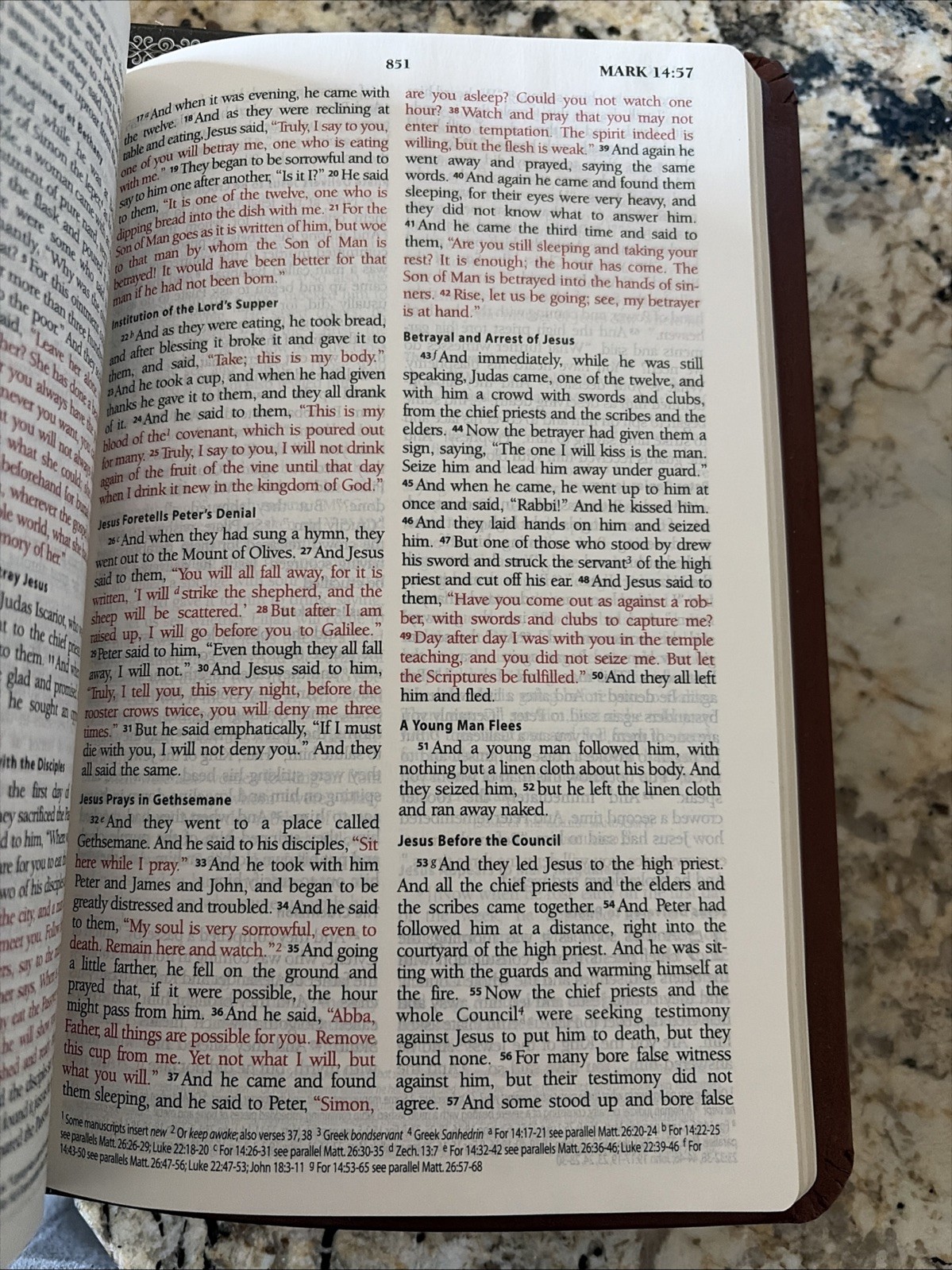 ESV Holy Bible Crossway Classic Thin line Edition Red Letter Tan Bonded Leather