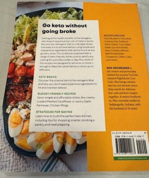 Wes Shoemaker Ketogenic Diet on a Budget (Paperback) 159 Pages.+ Free Shipping