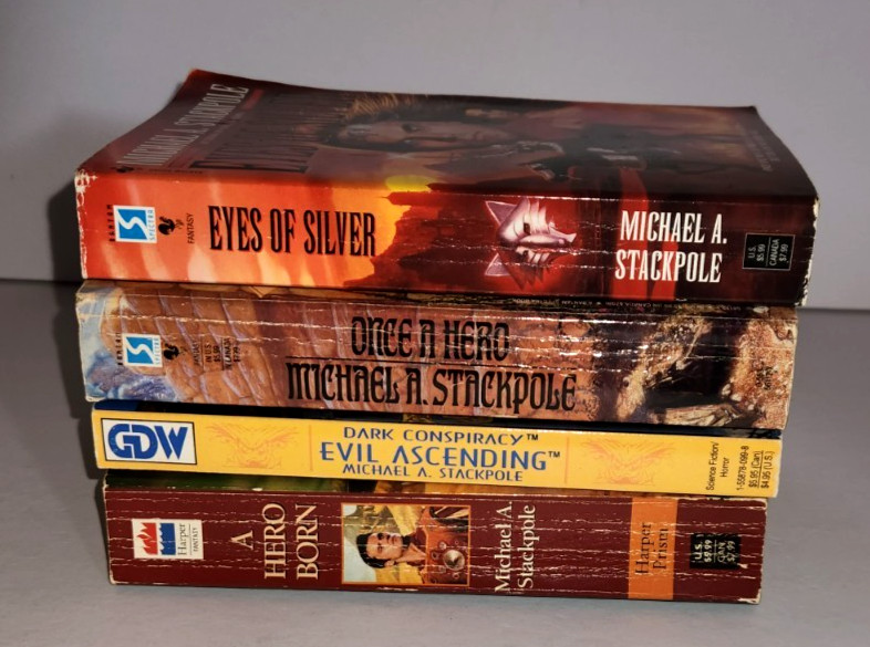 Lot of (4) Michael A. Stackpole Paperback Books (Dark Conspiracy/Once A Hero+)
