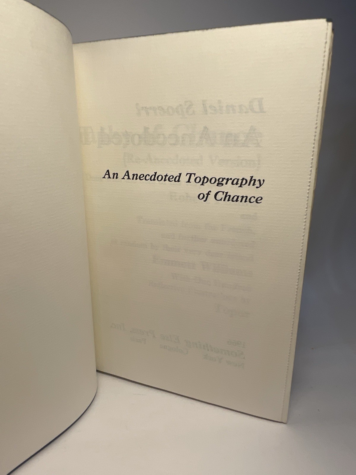 (1st US) Daniel Spoerri: An Annotated Topography Of Chance. 1966 HC/DJ. Fluxus.