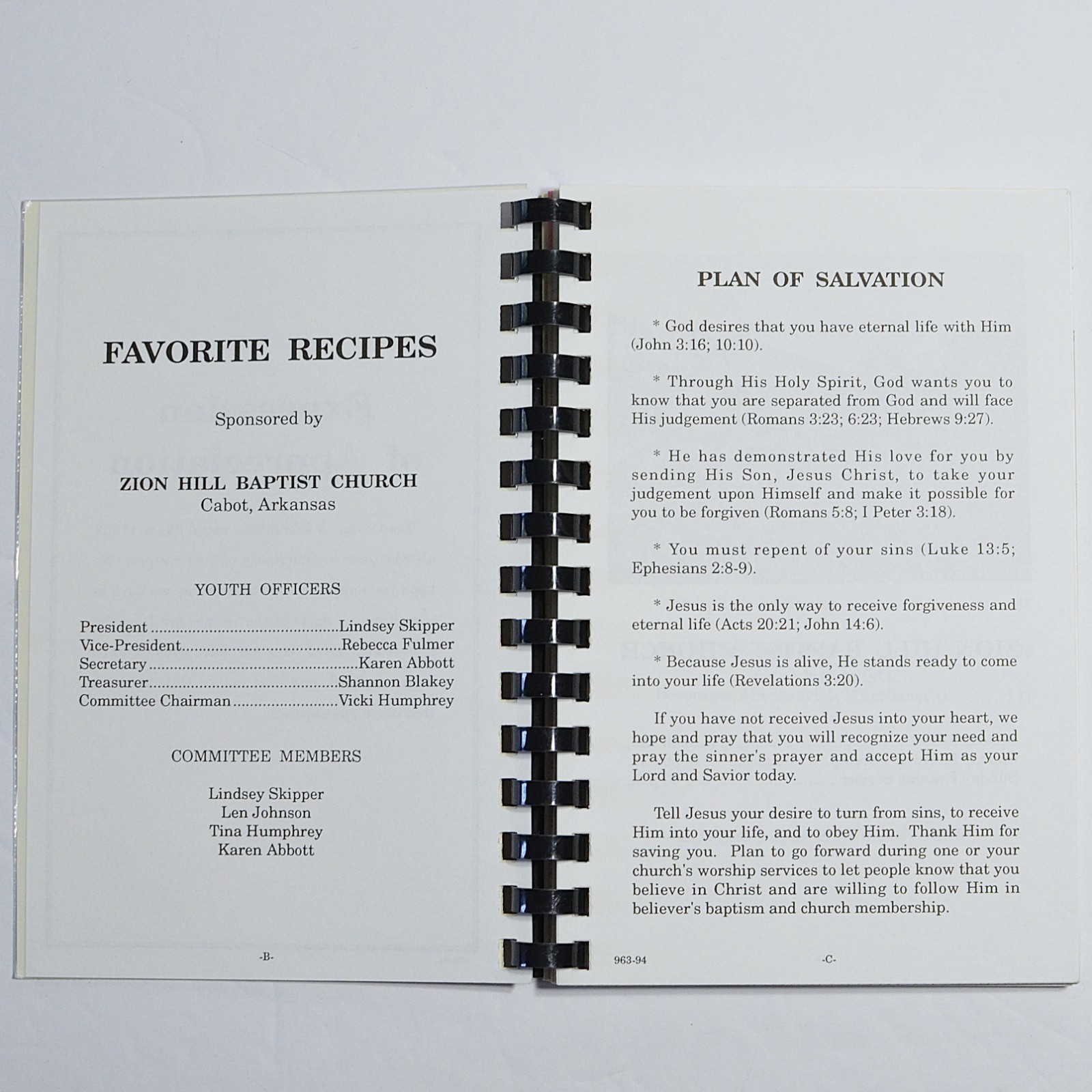 Cookbook Heavenly Dishes Zion Hill Baptist Church Cabot Arkansas 116 pages