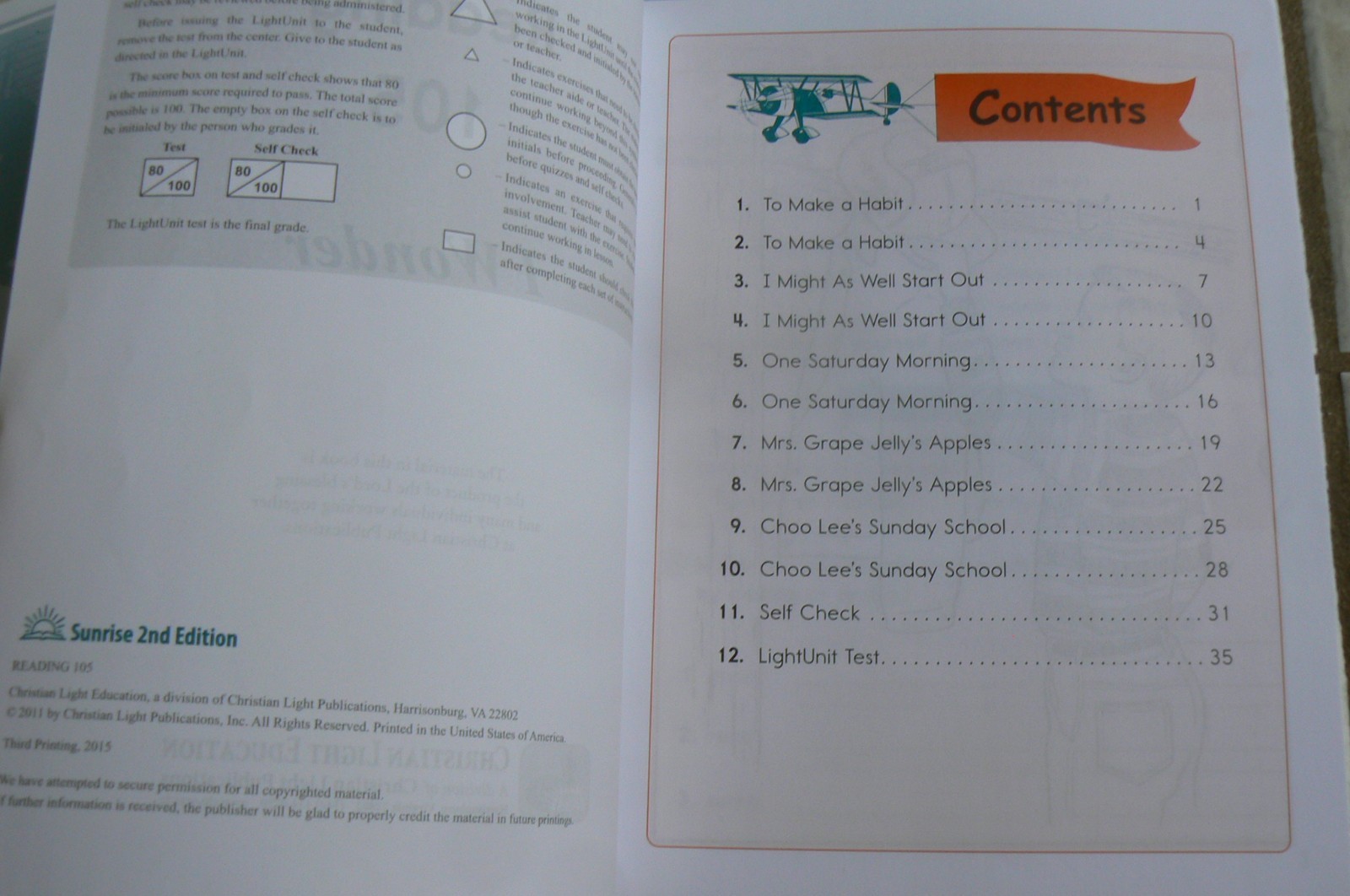 Christian Light Education CLE, I WONDER, gr.1, Light Unit 103,104,105 Sunrise 2E