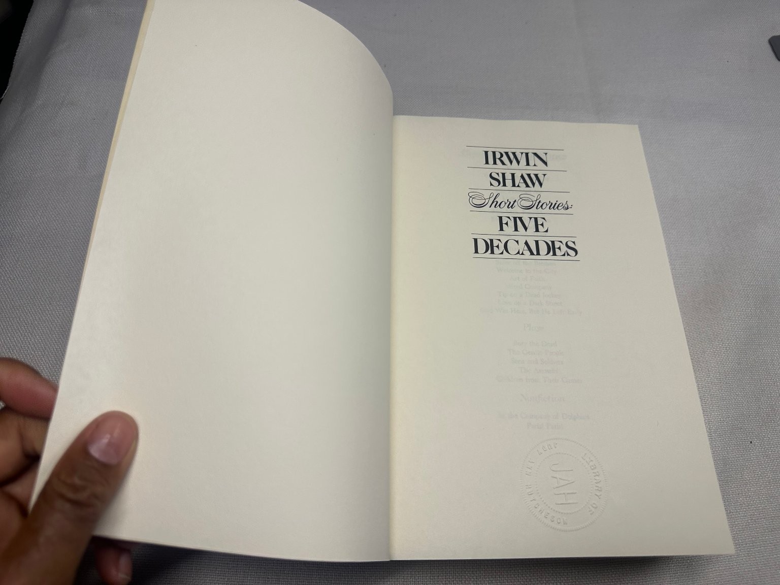 Short Stories Five Decades Irwin Shaw 1978 Literature Delacorte Press