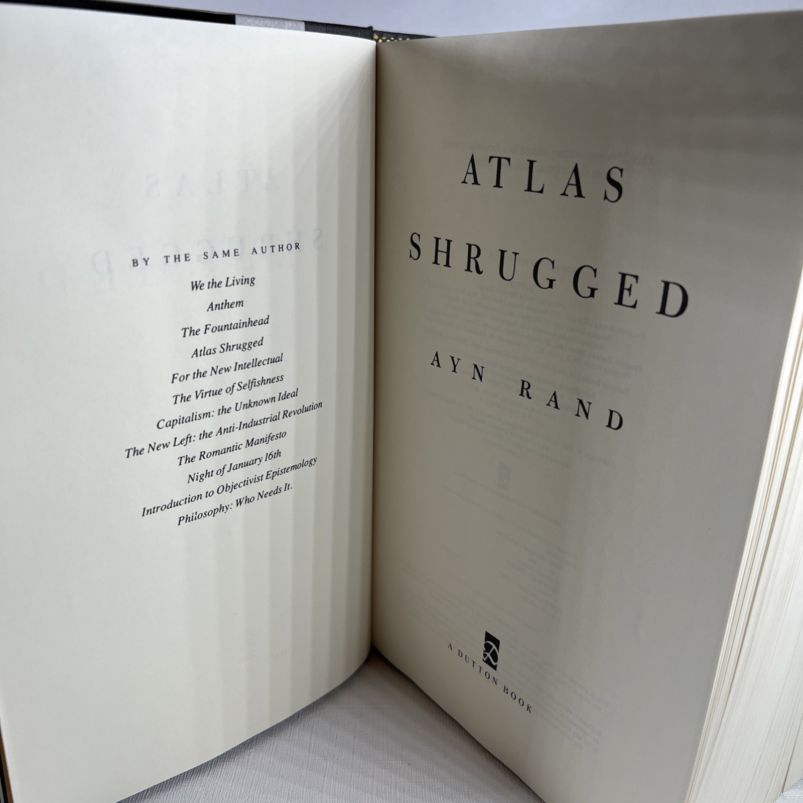 Atlas Shrugged Ayn Rand – 35th Anniversary Ed HB DJ 1st print VG Cond MB