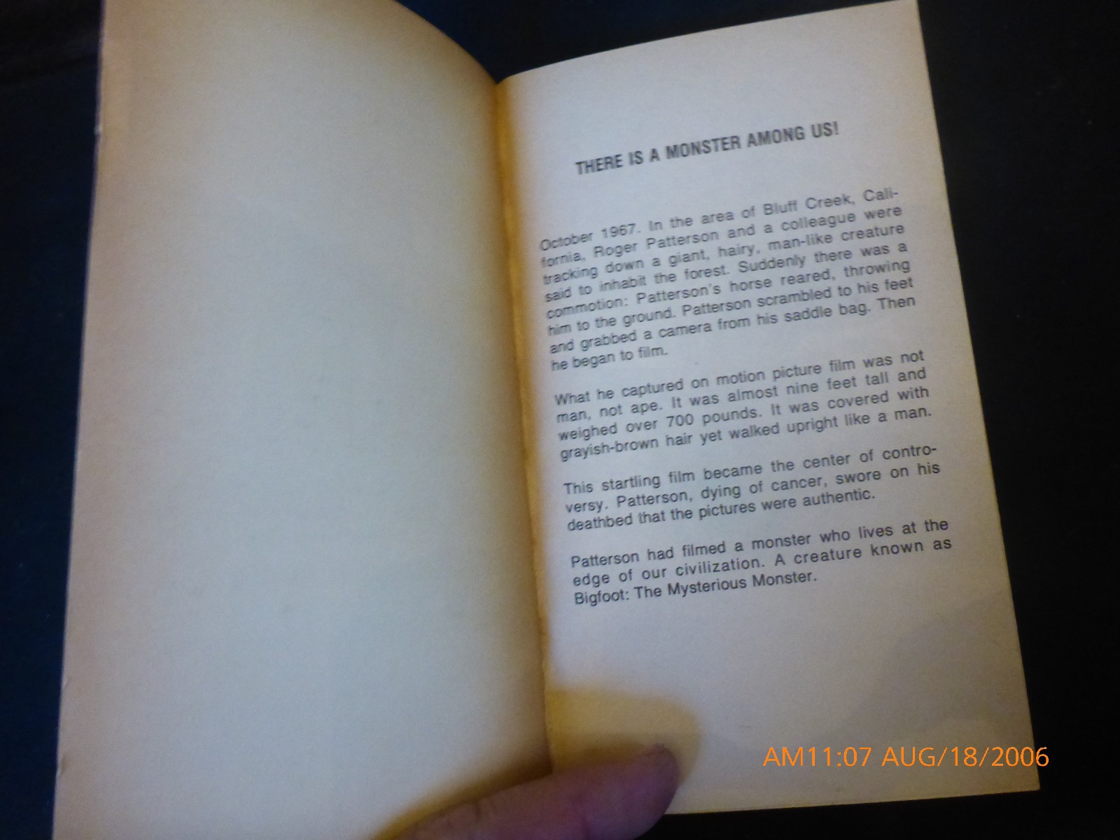 Bigfoot: The Mysterious Monster by Robert and Frances Guenette, Oct 1975