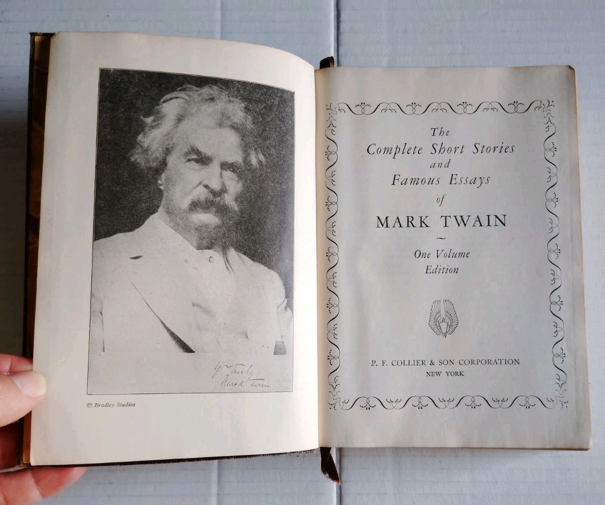 Complete Short Stories & Famous Essays Of Mark Twain Decorative Antique Book