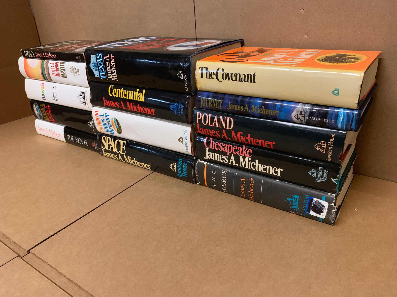 Lot of 10 JAMES A. MICHENER Books Vintage HARDBACK HARDCOVER HCDJ RANDOM MIX Set