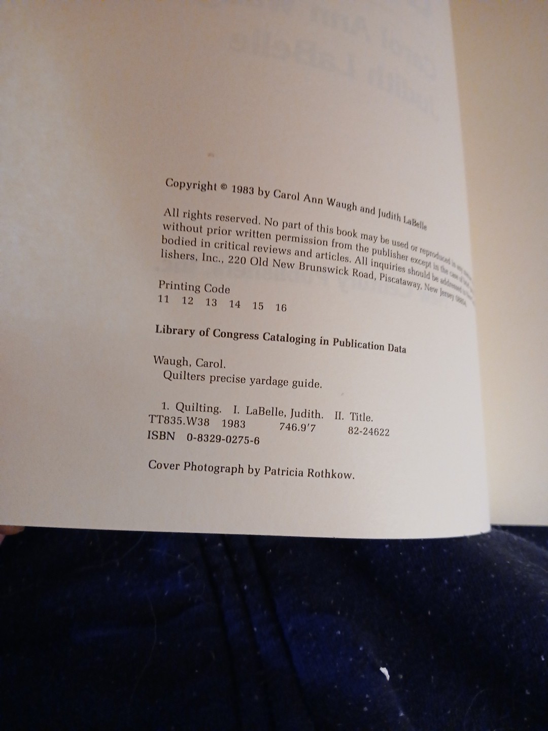 Quilter’s Precise Yardage Guide by Judith LaBelle and Carol Waugh (1983,…