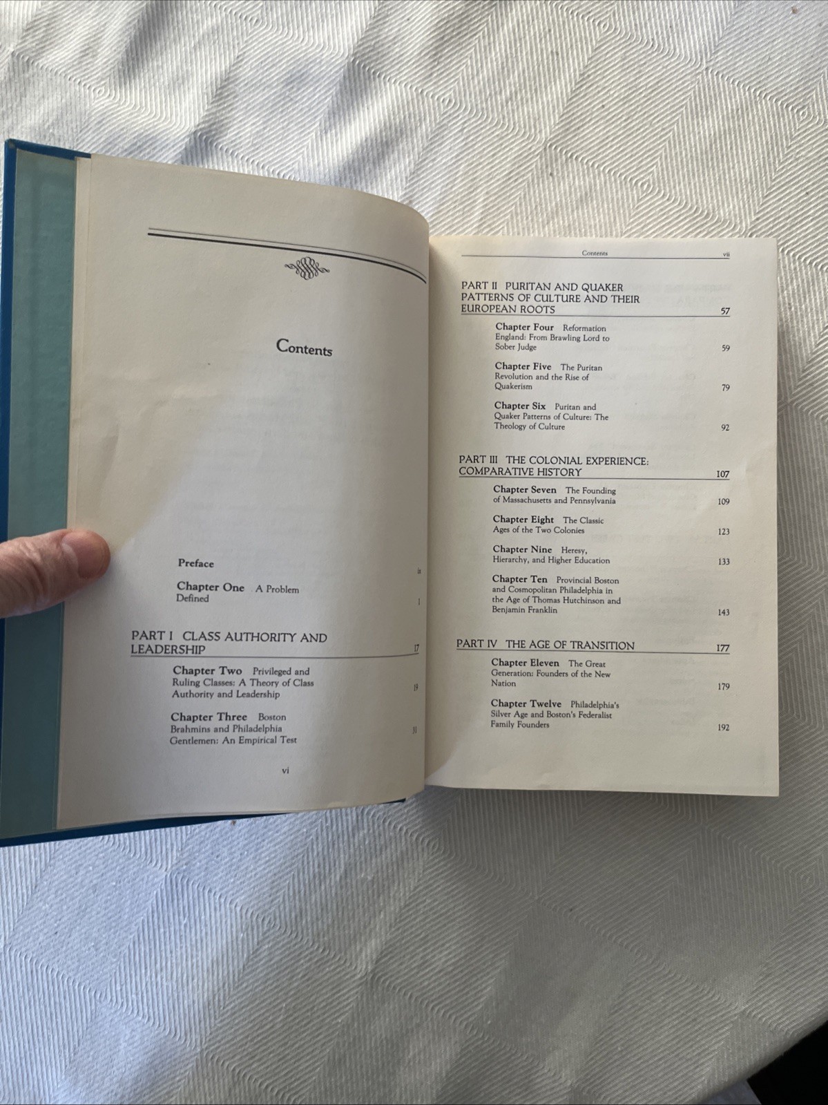 Puritan Boston And Quaker Philadelphia, Baltzell. Free Press 1979. Signed 1st Pr