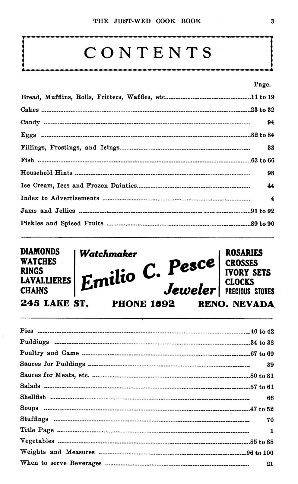1917 The Just Wed Cook Book 106 Pages