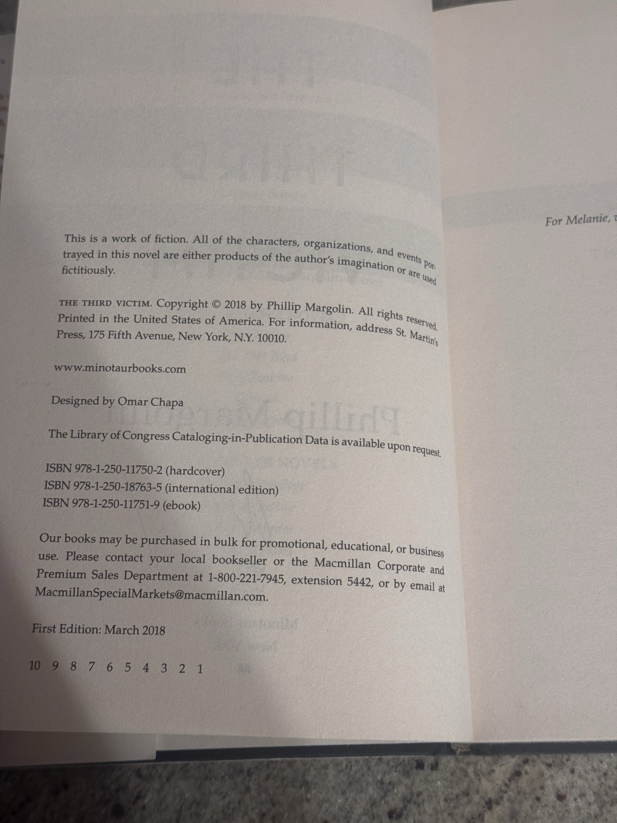 The Third Victim By Phillip Margolin Signed First Edtion Book