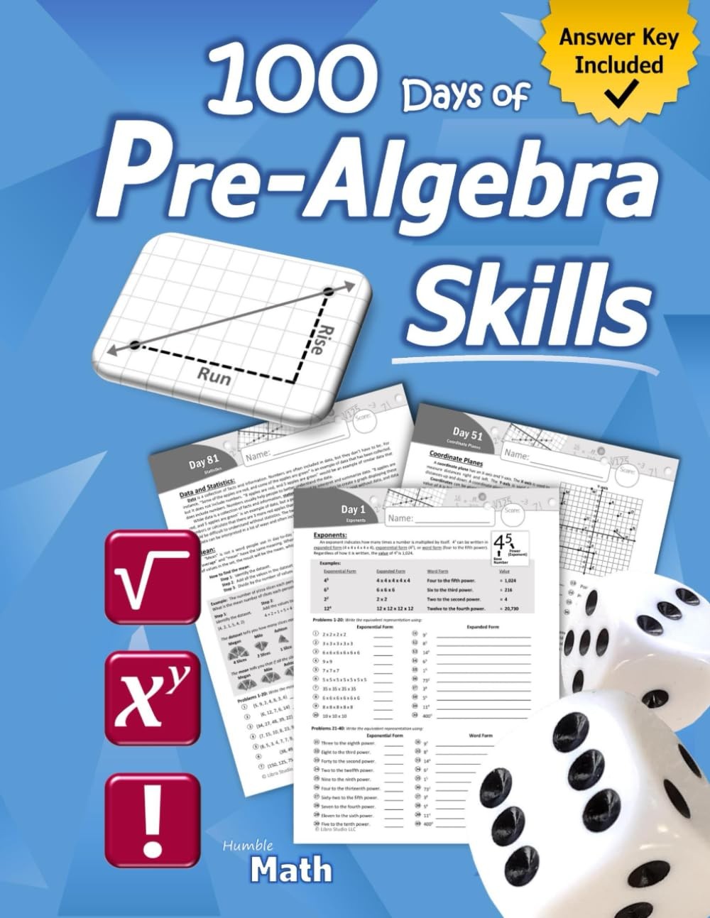 Pre-Algebra Skills: (Grades 6-8) Middle School Math Workbook (Prealgebra: Ex…