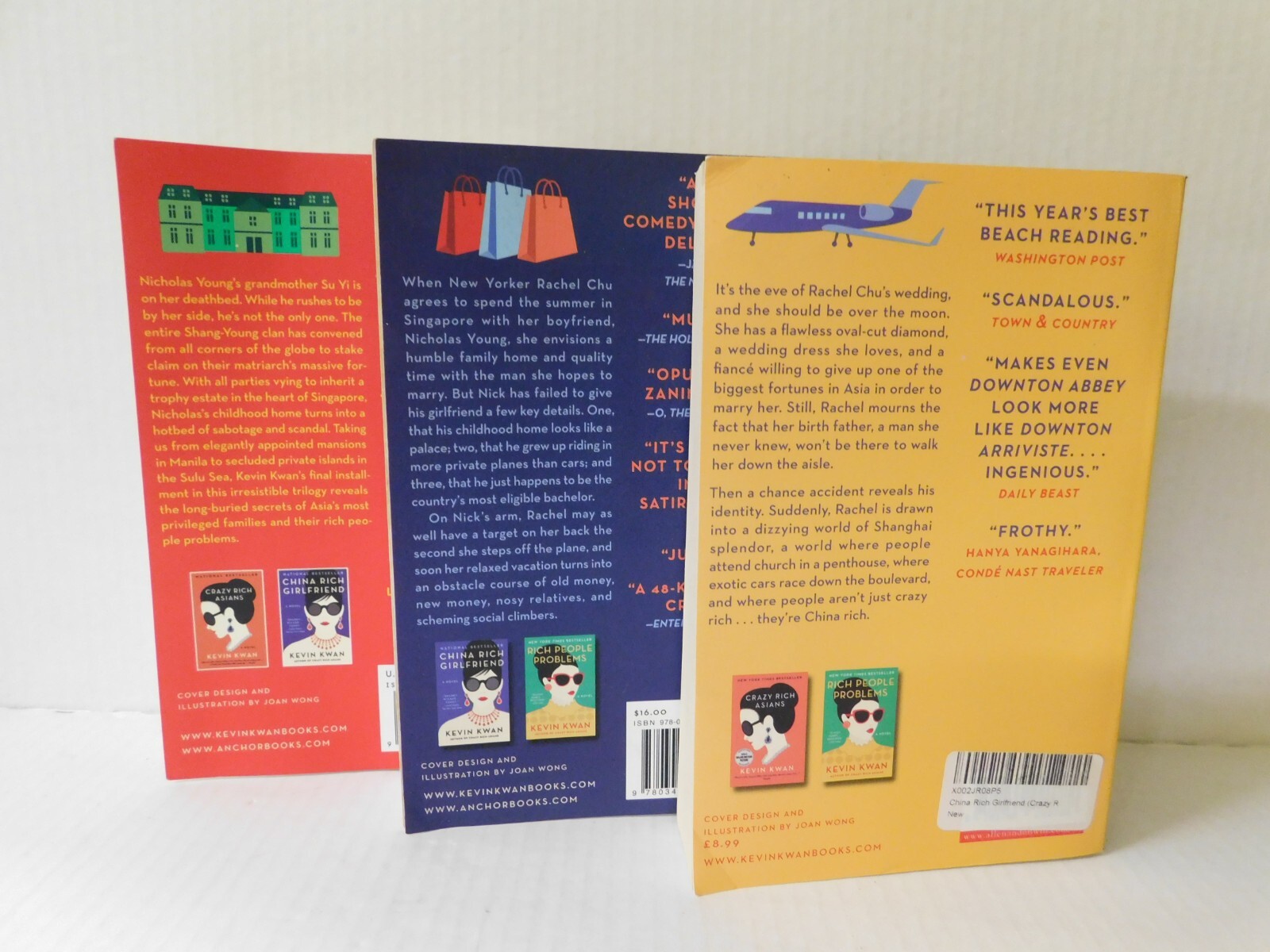 Crazy Rich Asians Trilogy Paperback Book Set By Kevin Kwan Set of 3 Very Good