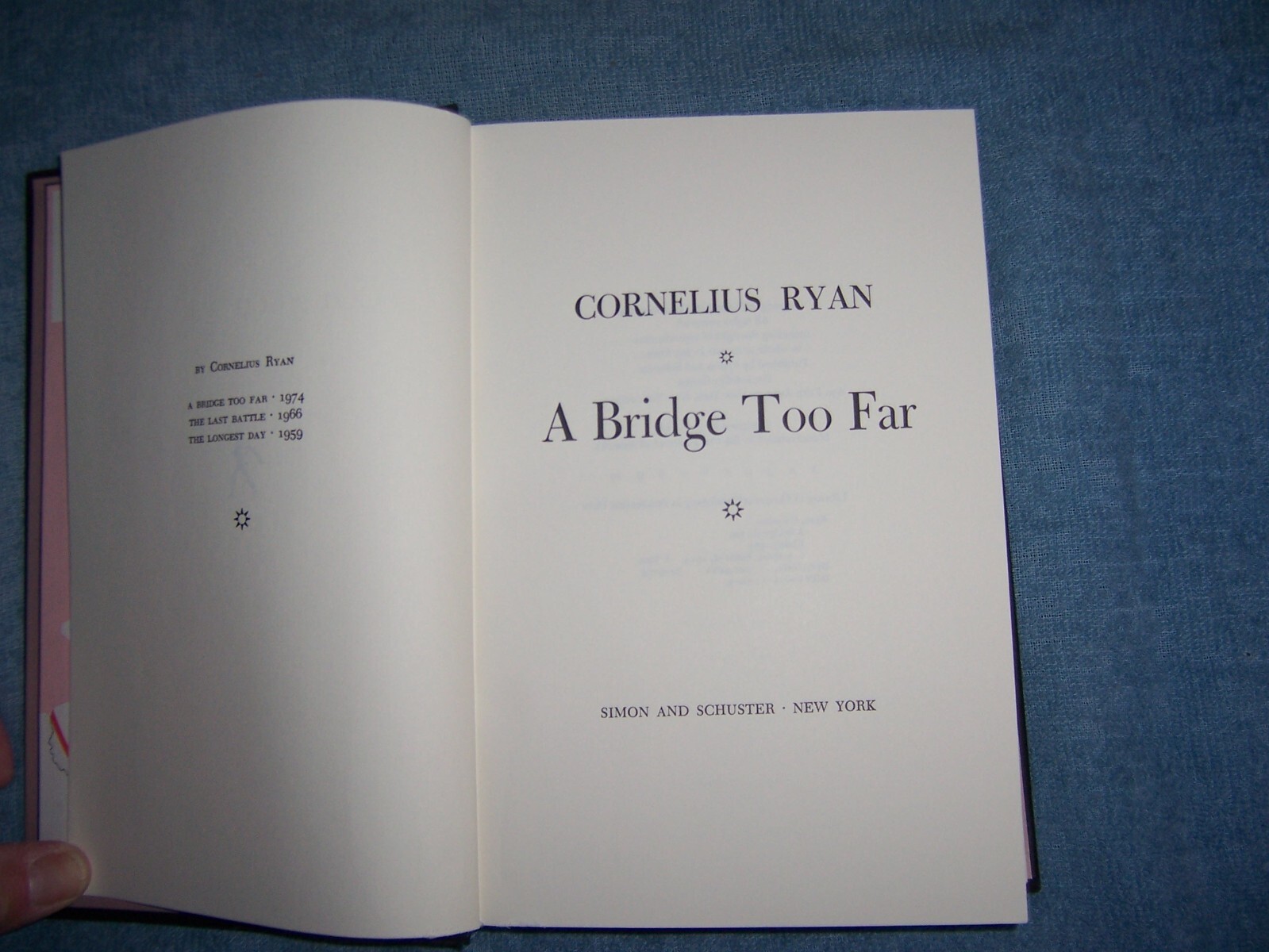A BRIDGE TOO FAR by Cornelius Ryan/1st Ed/HCDJ/Military/WWII 1939-1945