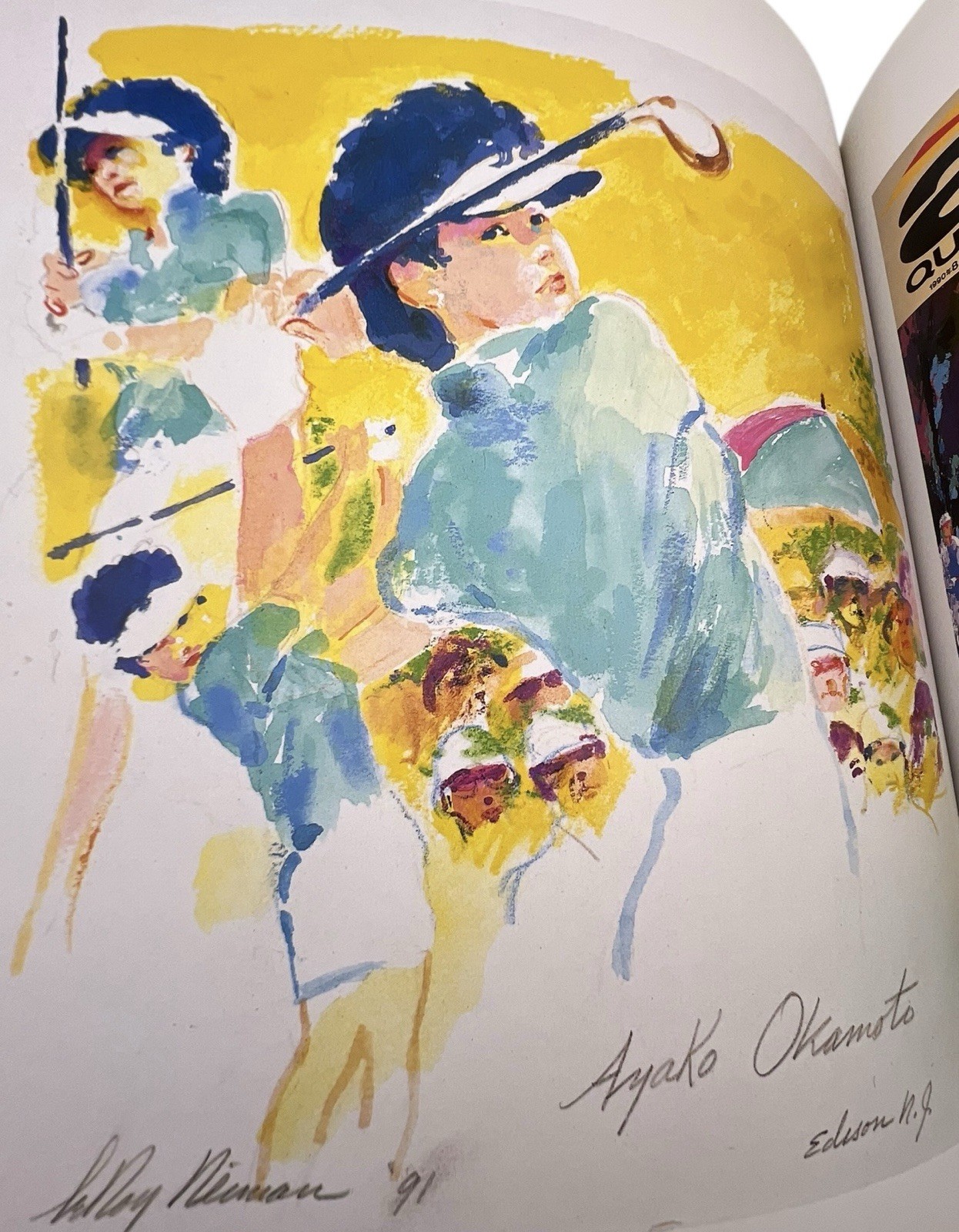 Large Big-Time Golf Book LeRoy Neiman SIGNED 1992 Hardcover 1st Edition