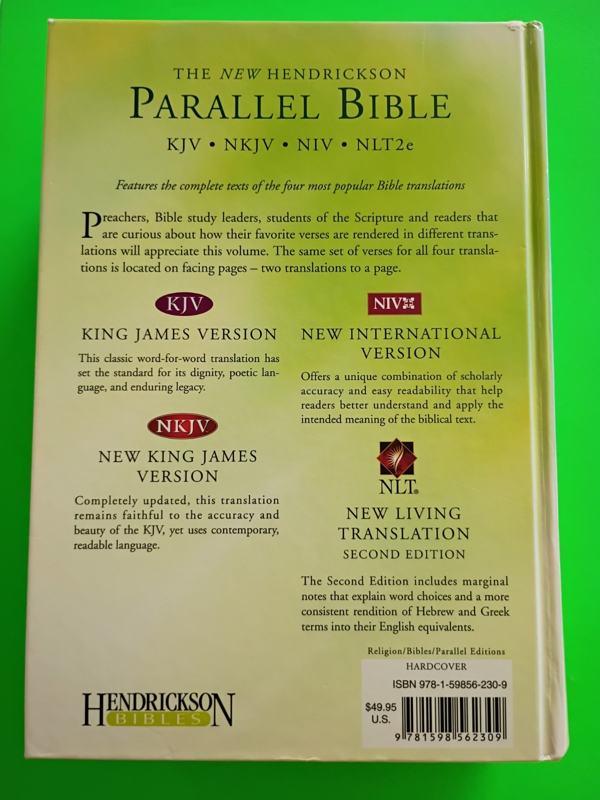 Hendrickson Parallel Bible-PR-KJV/NKJV/NIV/NLT by Hendrickson Publishers…