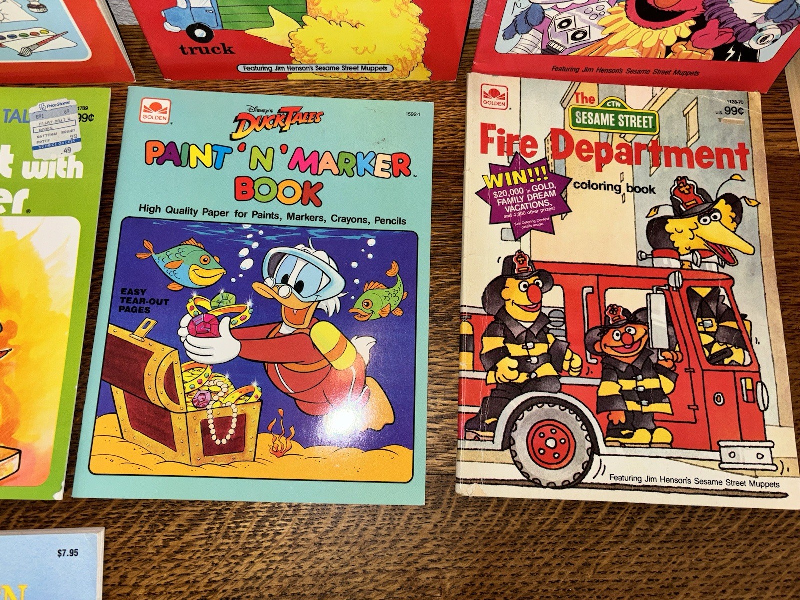 Vtg Variety Coloring Activity Stickers Creative Golden Book Lot Disney Sesame