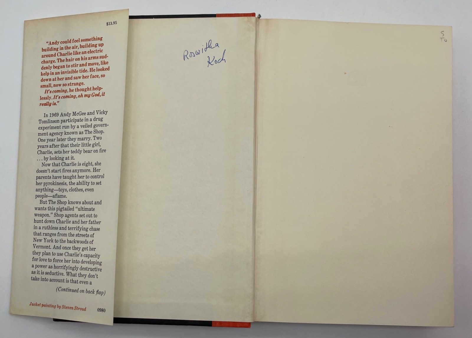 Stephen King FIRESTARTER TRUE 1st Edition/1st Printing Viking Press $13.95 DJ