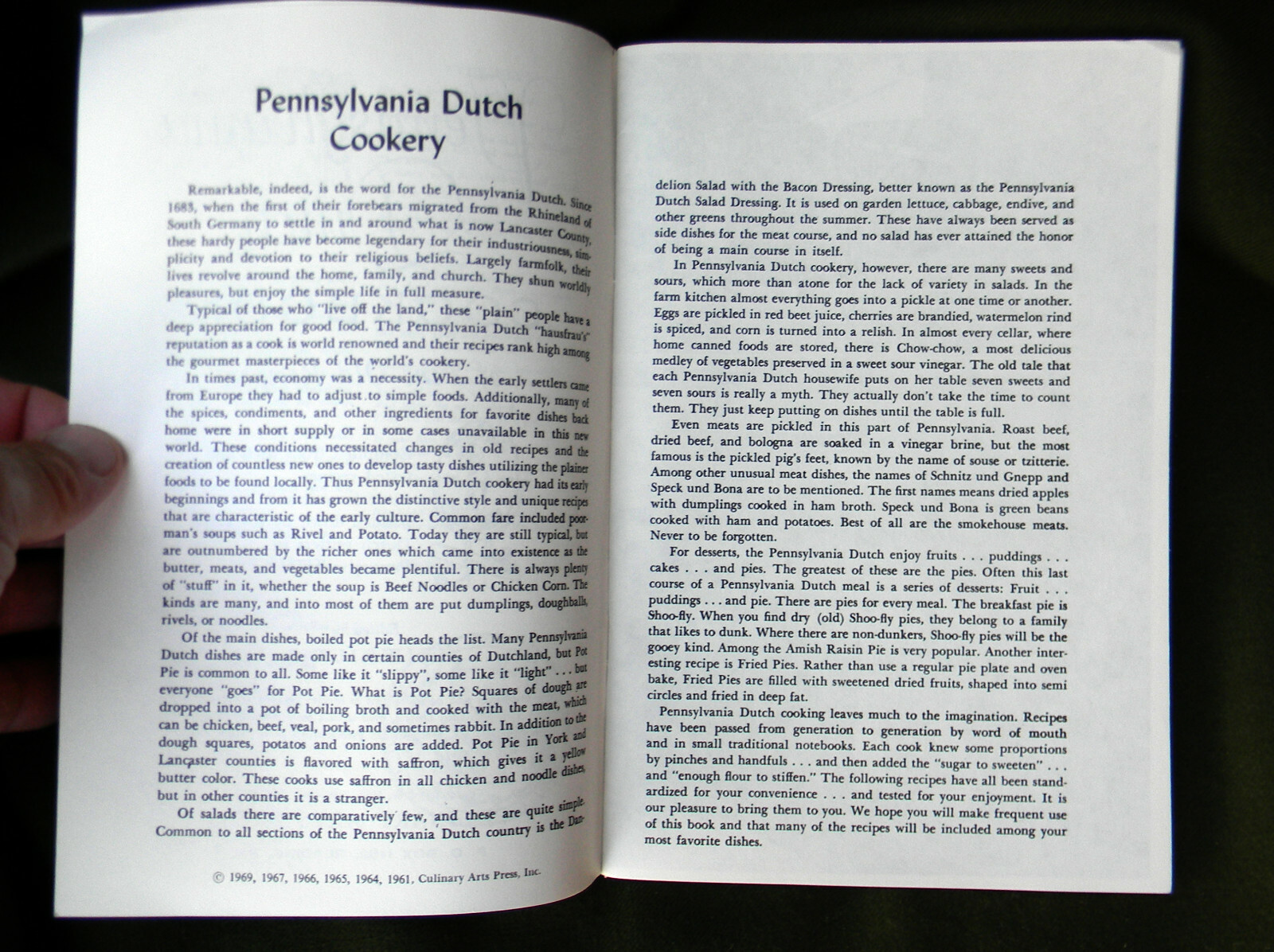 Pennsylvania DUTCH COOKBOOK of Fine Old Recipes, 62 pages