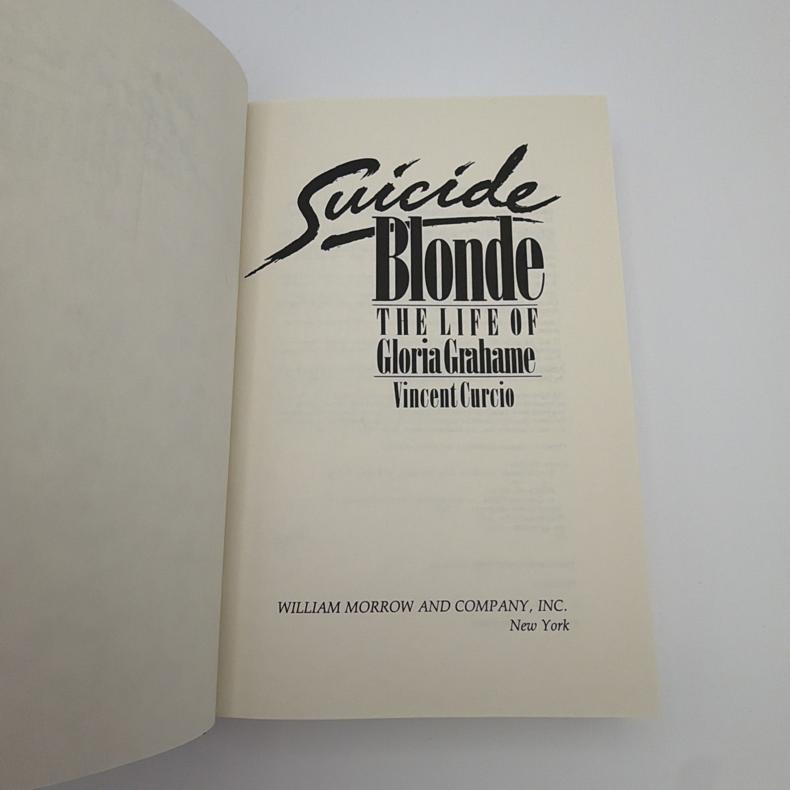 Gloria Grahame Bio Actress Suicide Blonde By Vincent Curcio Film Noir HC/DJ 1989