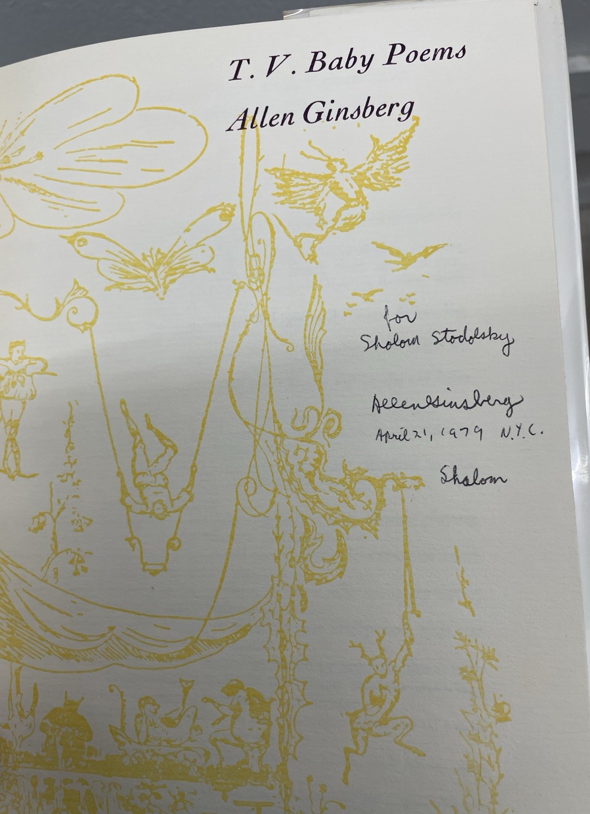 Allen Ginsberg T.V. Baby Poems HC 1967 1st Ed Signed & Inscribed Poetry