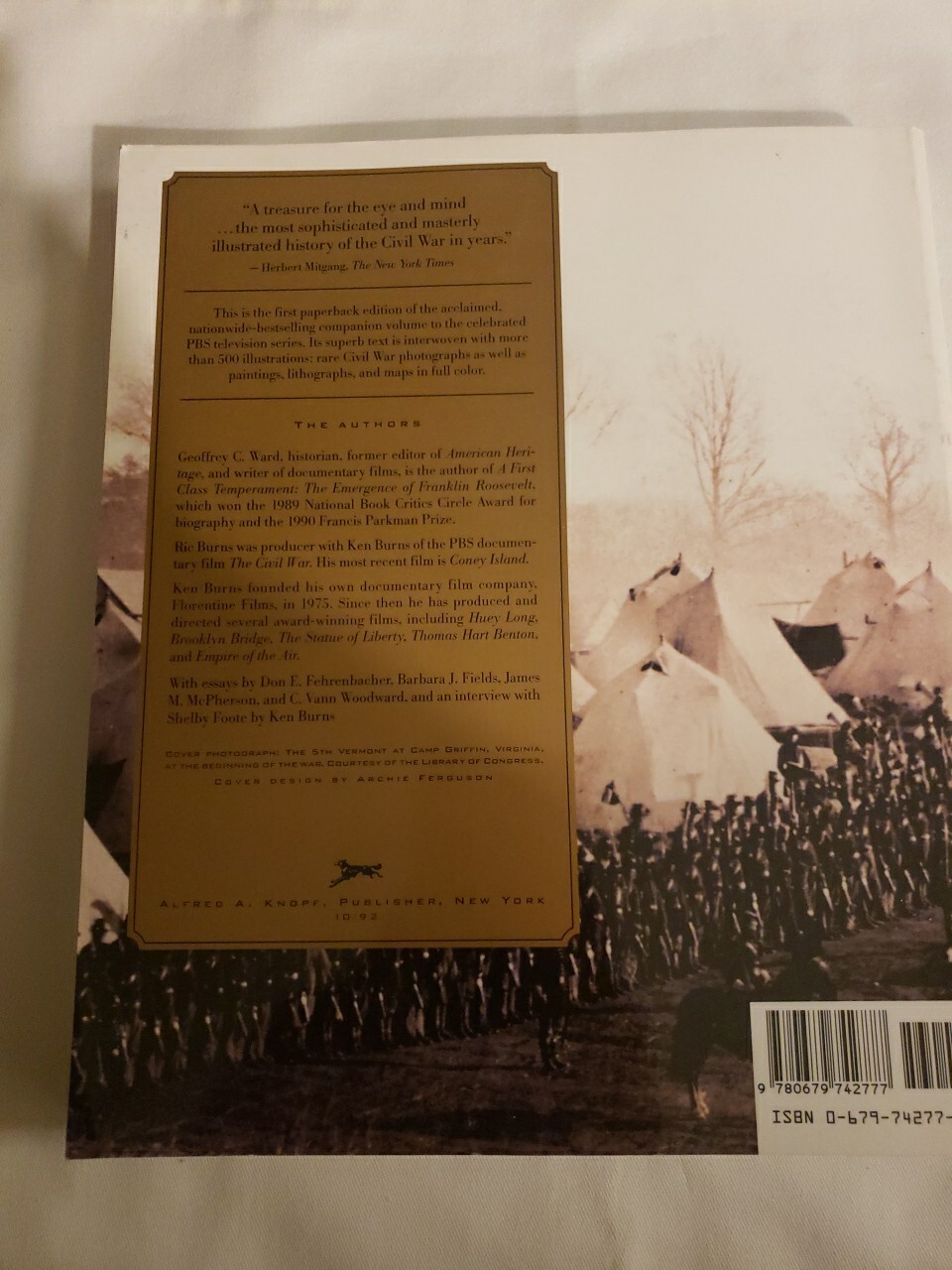 The Civil War An Illustrated History by Ric Burns, G. C. Ward and Ken Burns SC