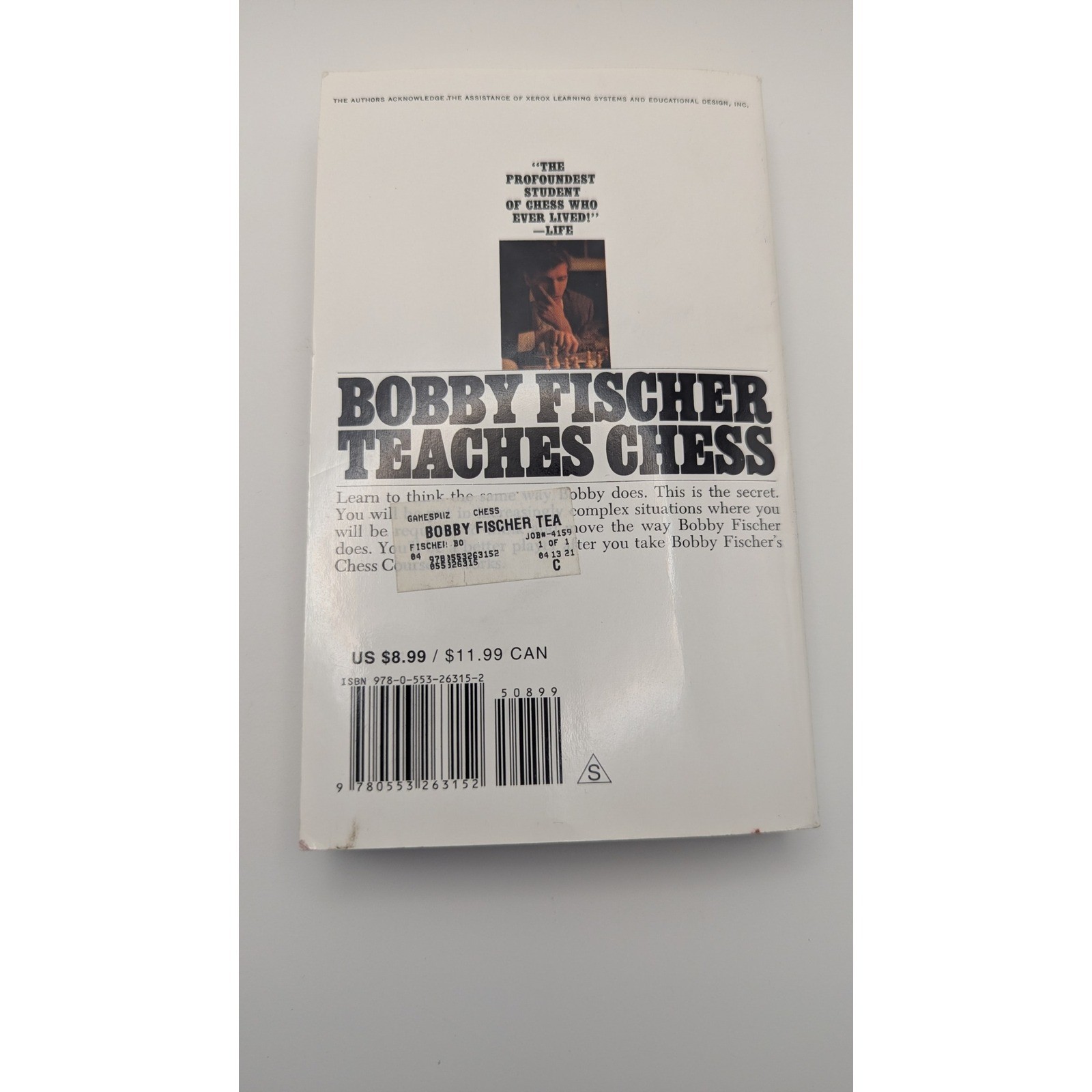 Bobby Fischer Teaches Chess Bantam Books Paperback Strategy Guide 1972 Vintage