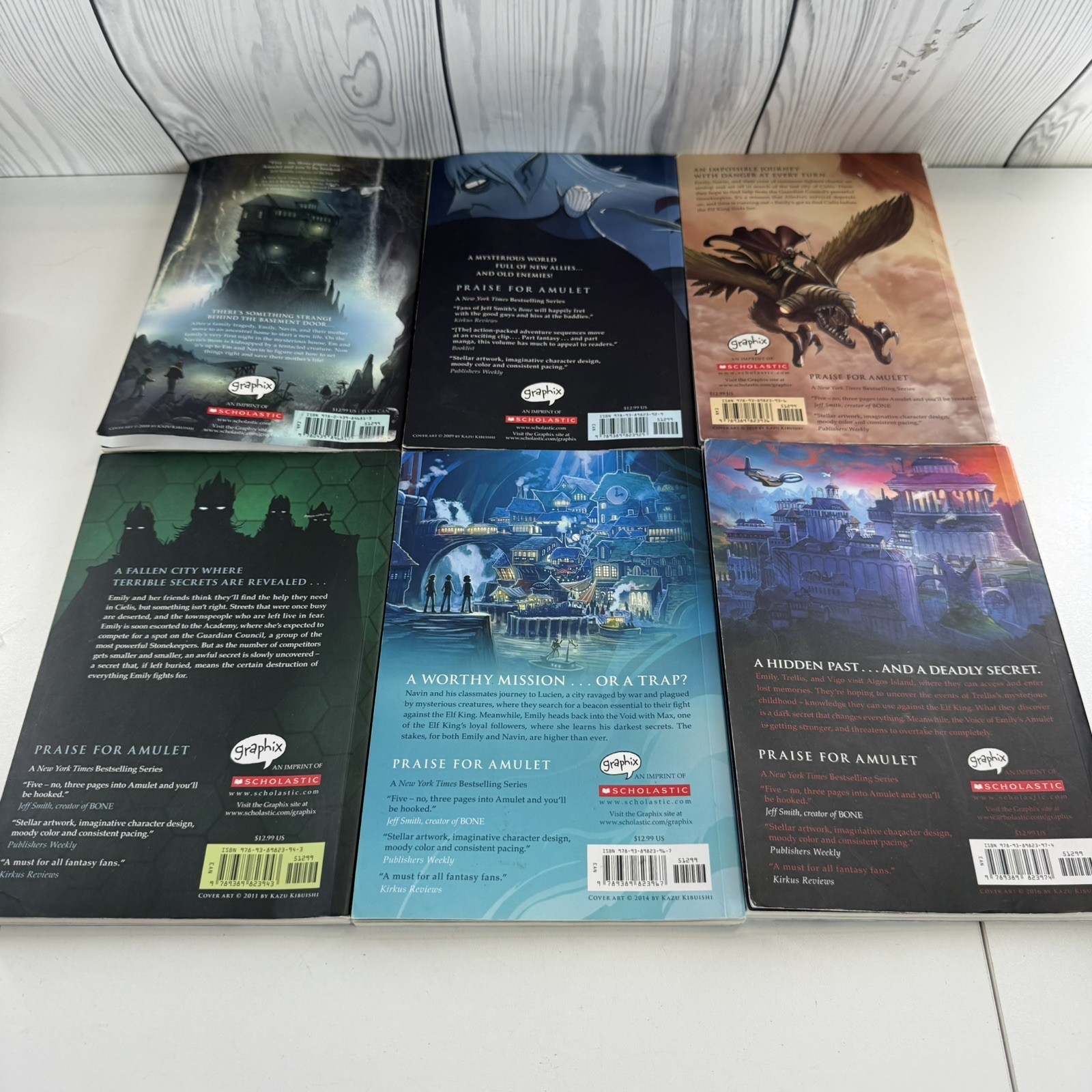 Amulet Book Set Series 1-5, 7 Paperbacks 6 Book Lot Collection by Kazu Kibuishi