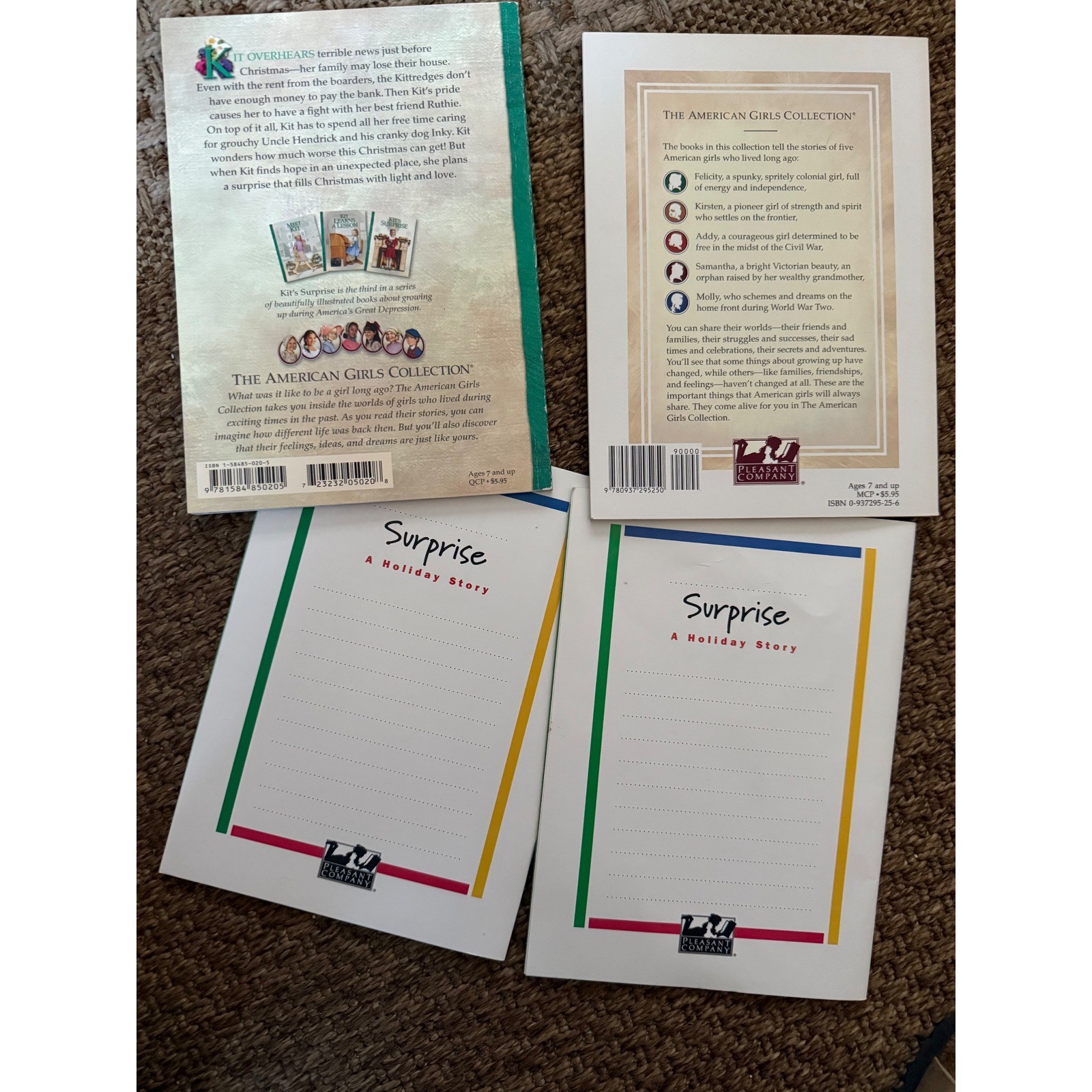 American Girl Pleasant Company Book Lot Kit Molly Surprise Holiday Story 4 Books