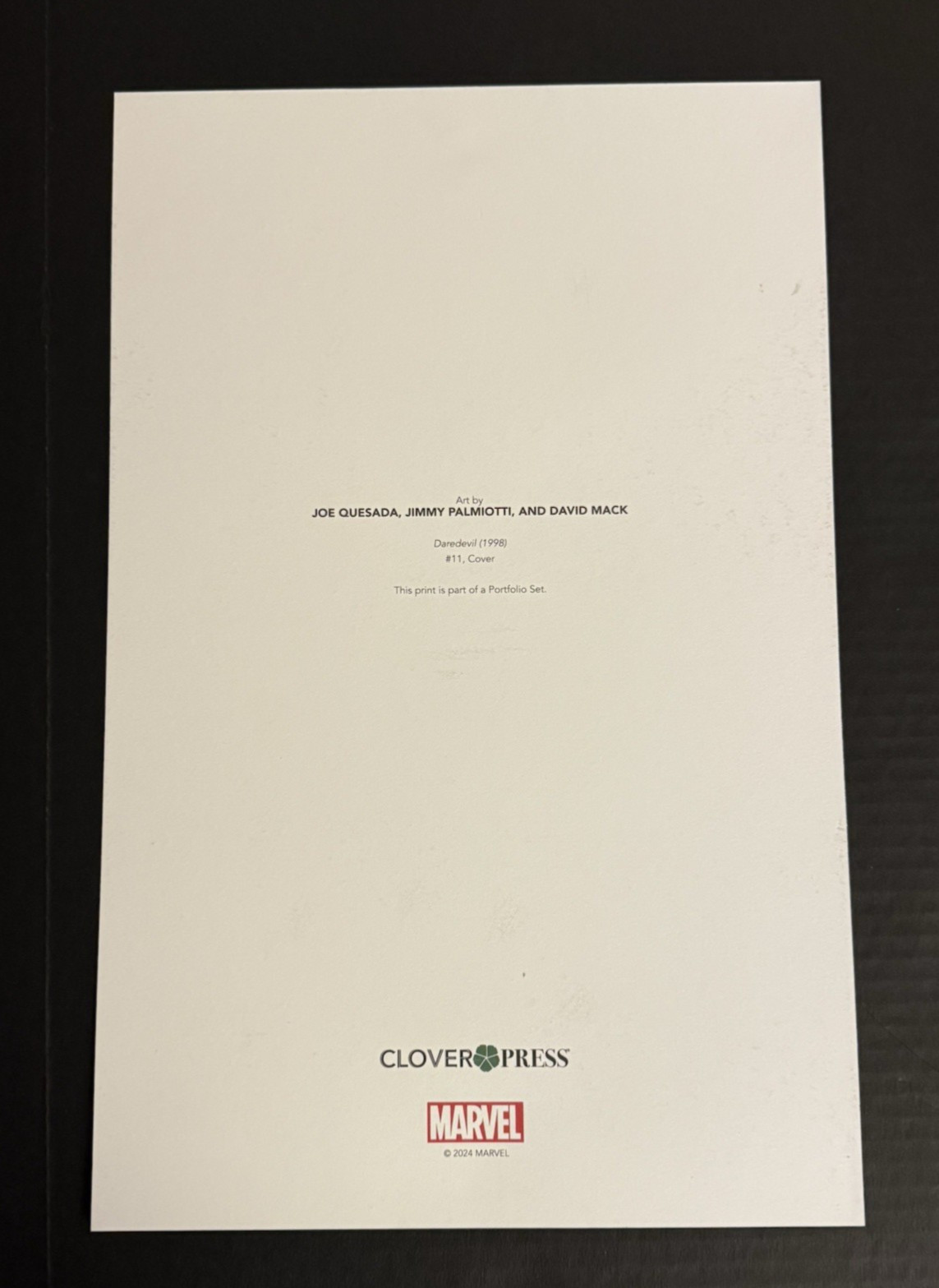 2024 Marvel Portfolio of David Mack Daredevil Complete Set of 12 Prints 17”x11”