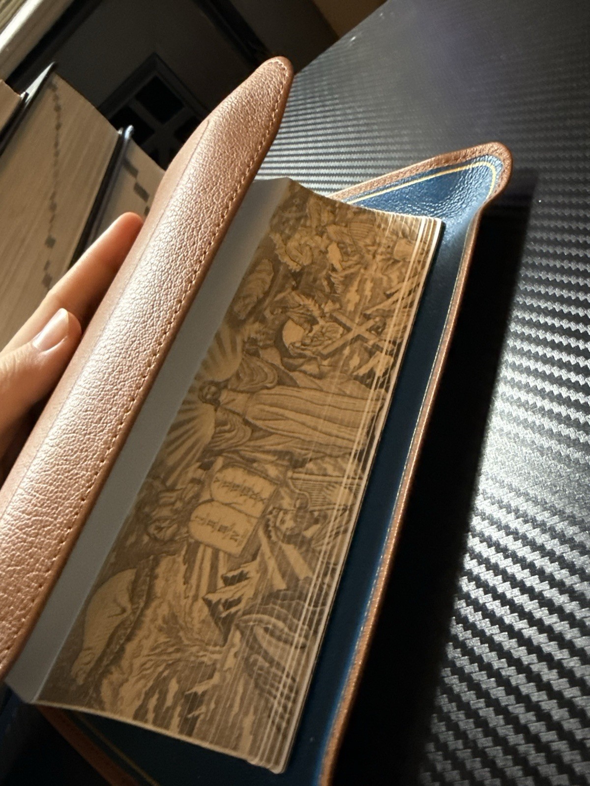 The Word of God Brown Leather Bound Illustrated Hardcover Bible