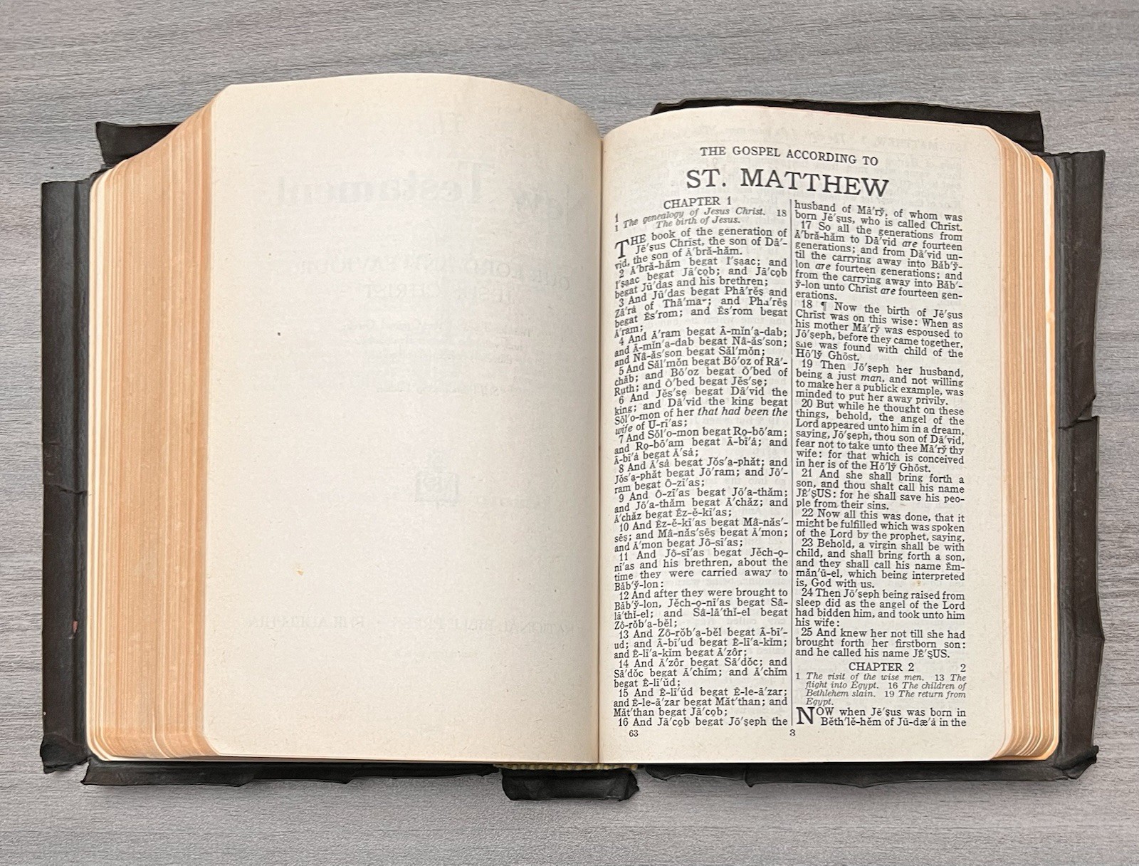 Handsize 1945 National Bible Press; Self Pronouncing KJV Study Helps; Color Maps