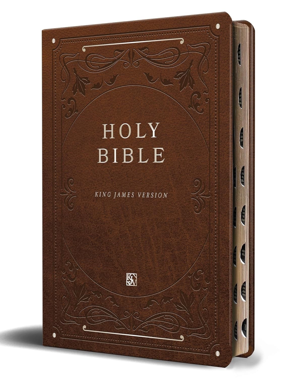 Lightweight KJV Holy Bible – Brown Imitation Leather, Thumb Index, 1408 Pages