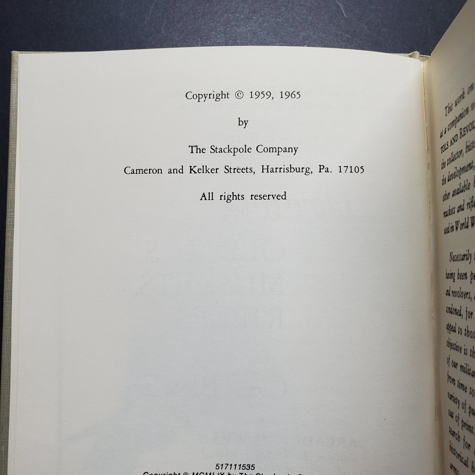 Identifying Old U.S Muskets, Rifles & and Carbines by Arcadi Gluckman (1965 HC)